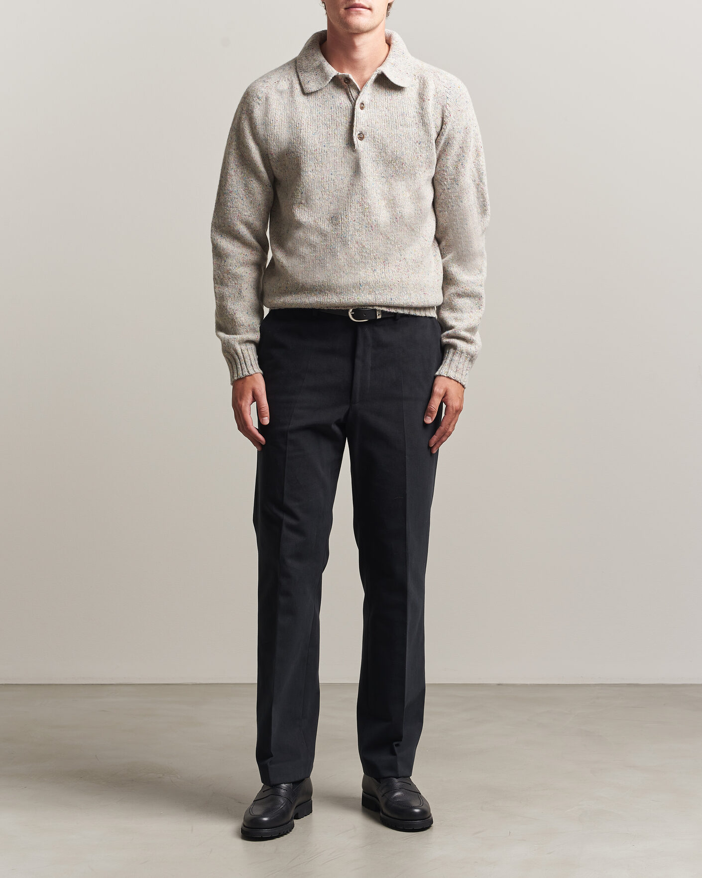 Herren | Pullover | Harley Of Scotland | Donegal Wool Polo Machair