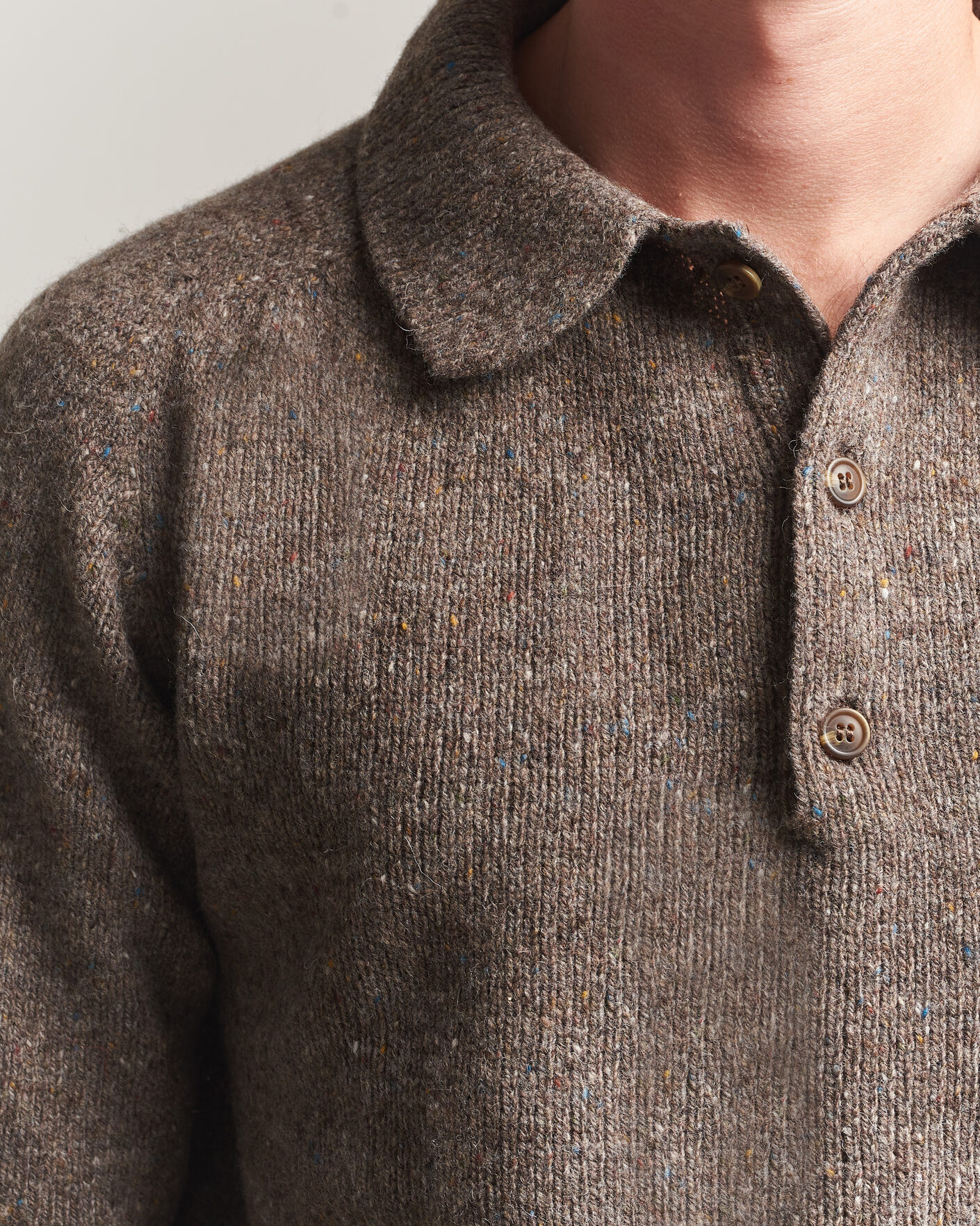 Herren | Pullover | Harley Of Scotland | Donegal Wool Polo Brown