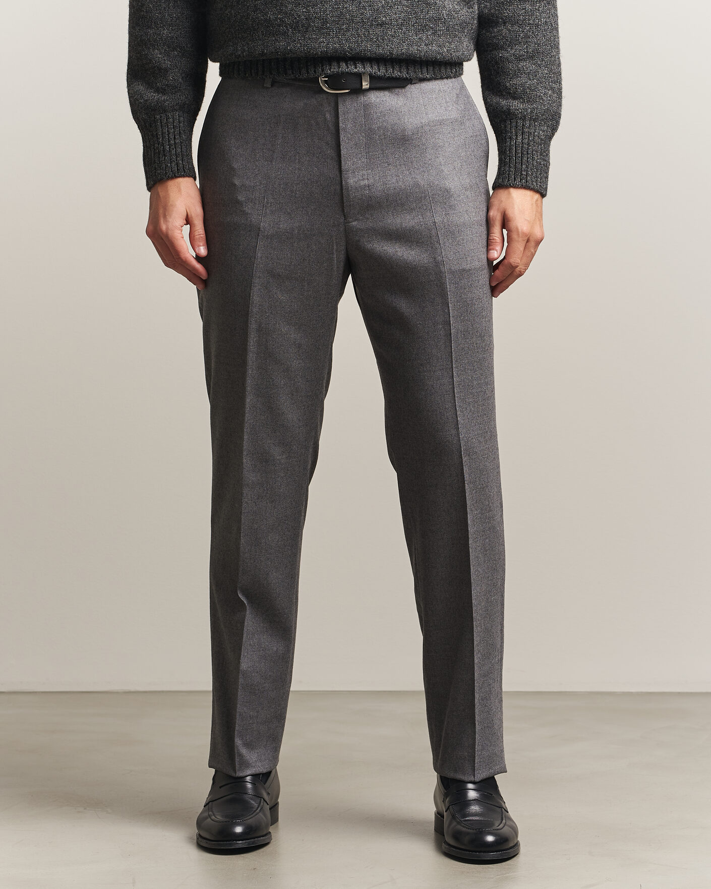 Herren | Hosen | Kamakura Shirts | Saxony Wool Ivy Trousers Mid Gray