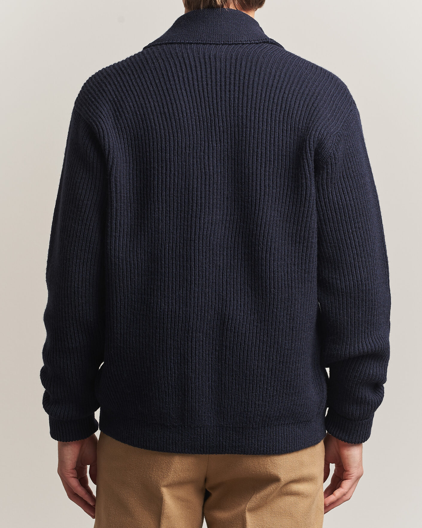 Herren | Pullover | Kamakura Shirts | McQueen Shawl Collar Cardigan Navy