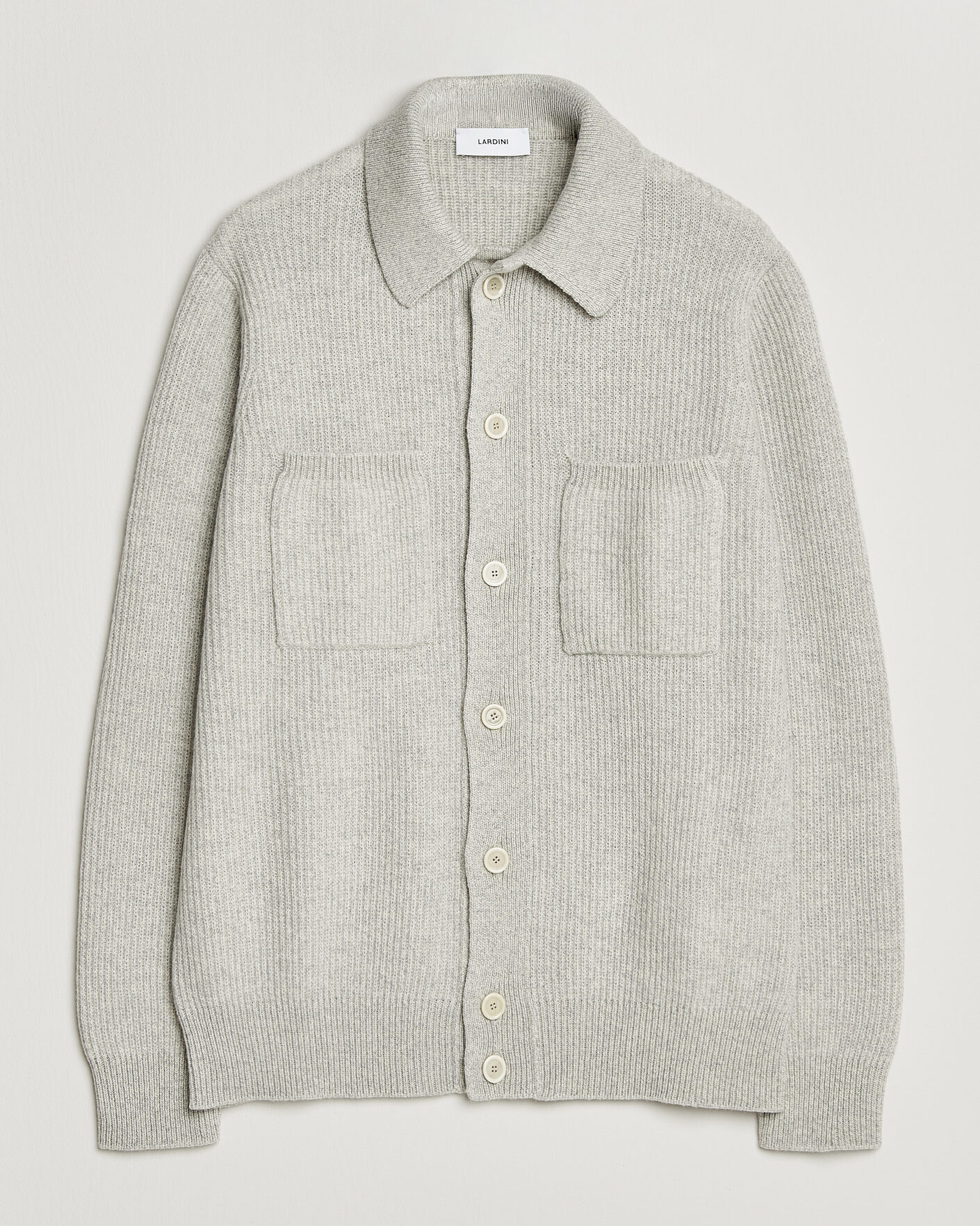 Herren | Pullover | Lardini | Heavy Knitted Cardigan Light Grey