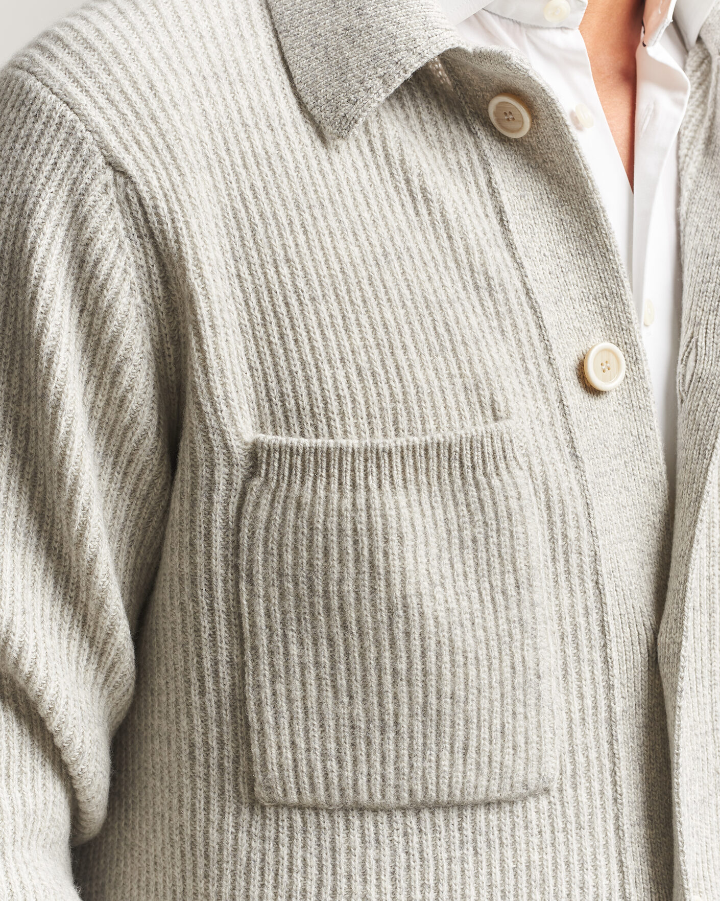 Herren | Pullover | Lardini | Heavy Knitted Cardigan Light Grey