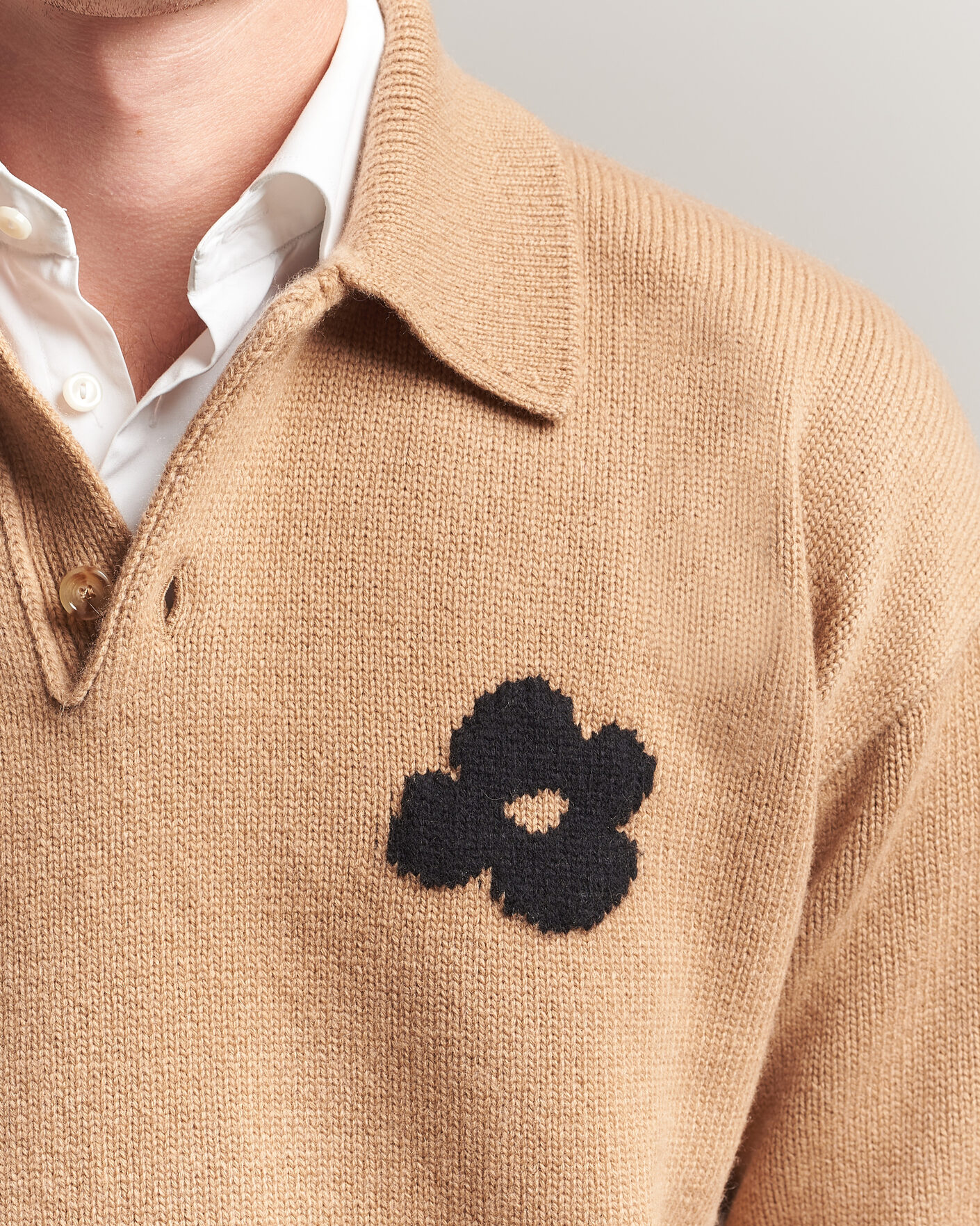 Herren | Pullover | Lardini | Knitted Wool/Cashmere Polo Brown