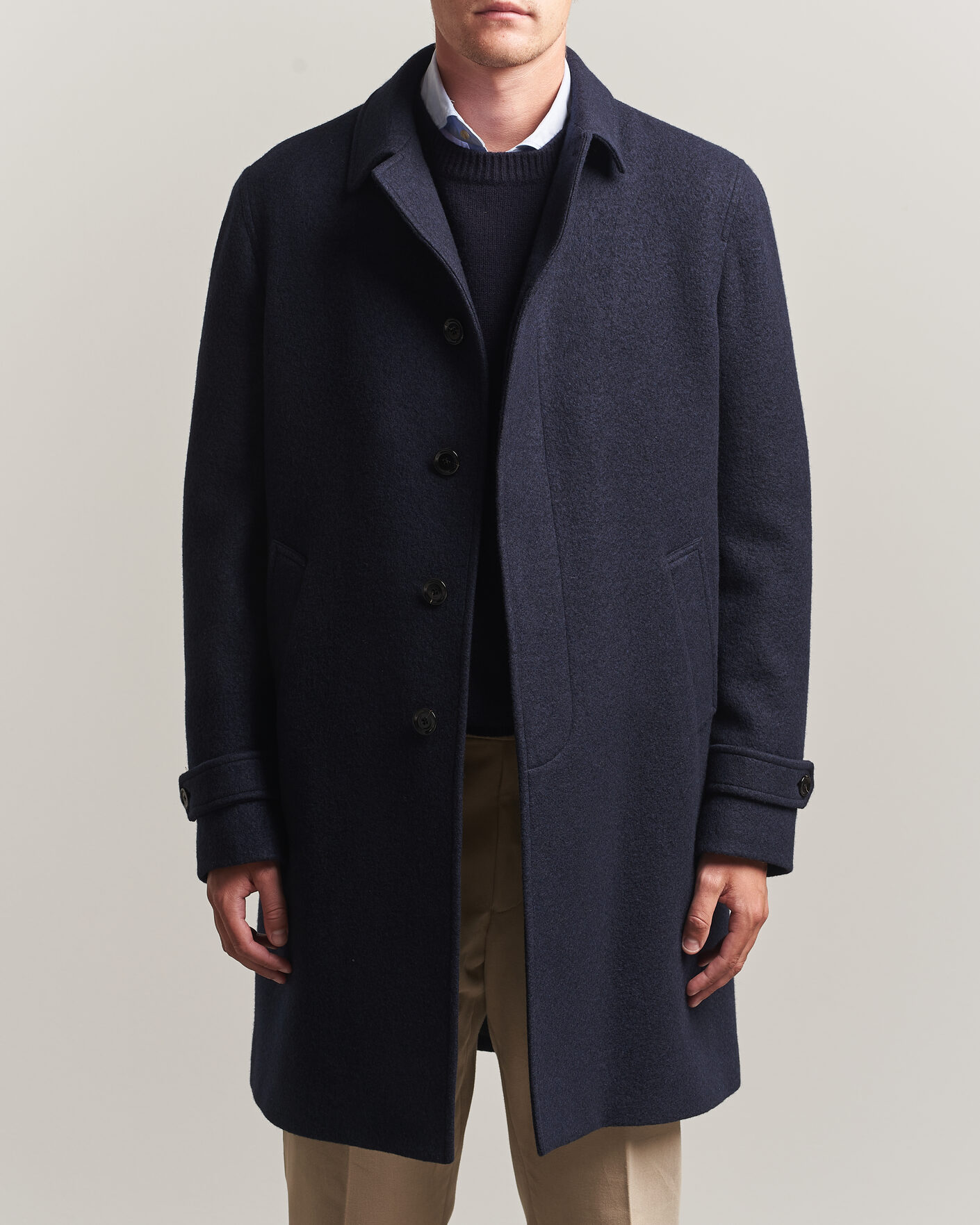 Herren | Jacken | Lardini | Wool/Cashmere Boucle Car Coat Navy