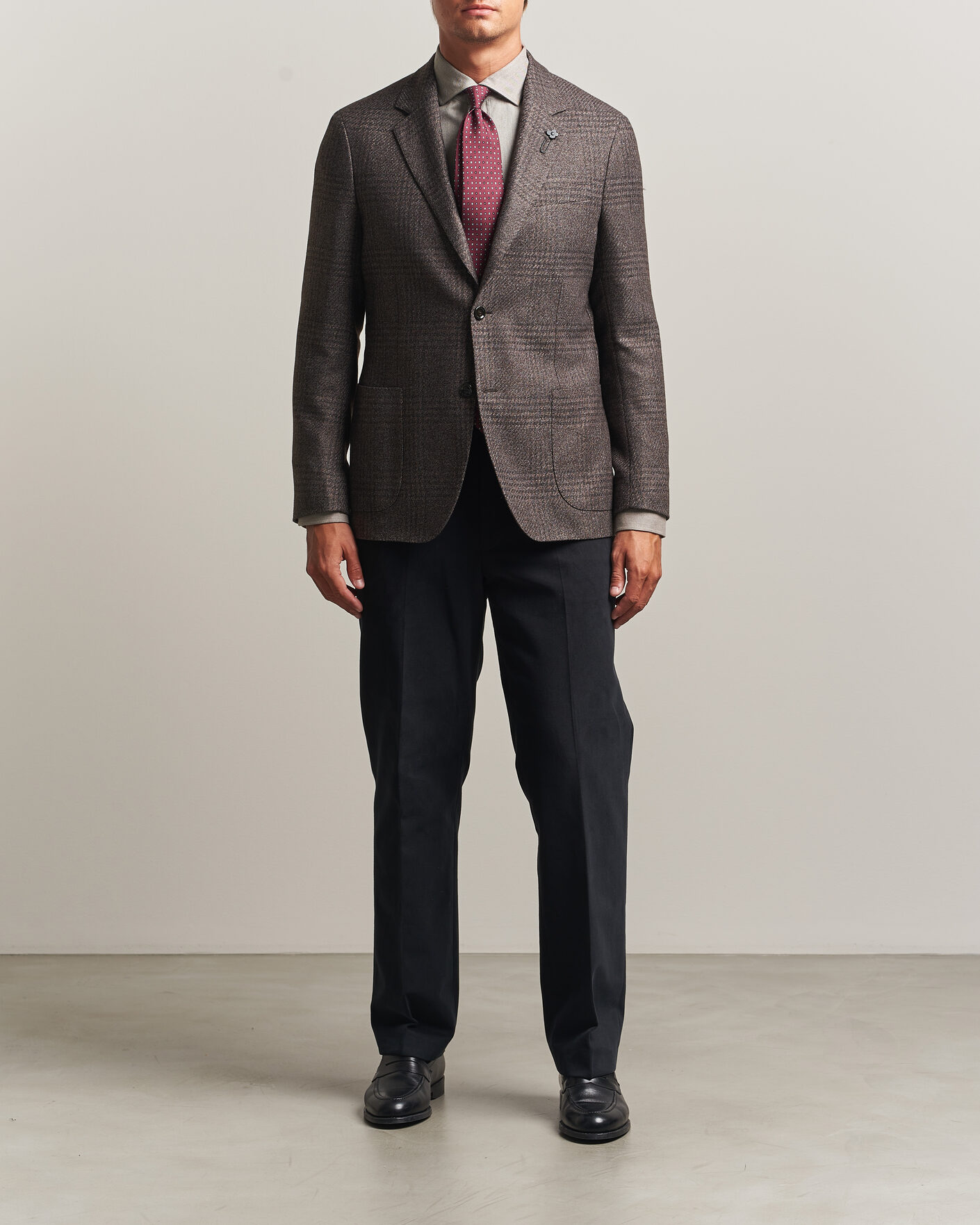 Herren | Sakkos | Lardini | Wool Structure Checked Blazer Brown