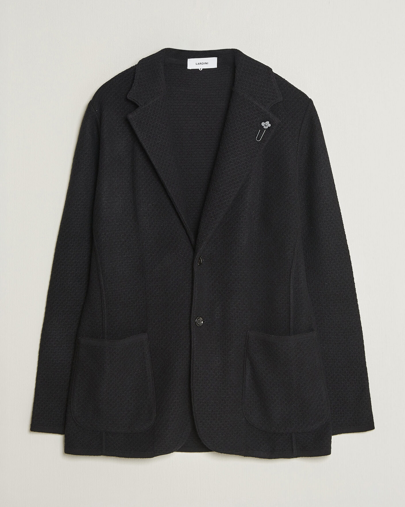 Herren | Sakkos | Lardini | Knitted Structure Wool/Cashmere Blazer Black