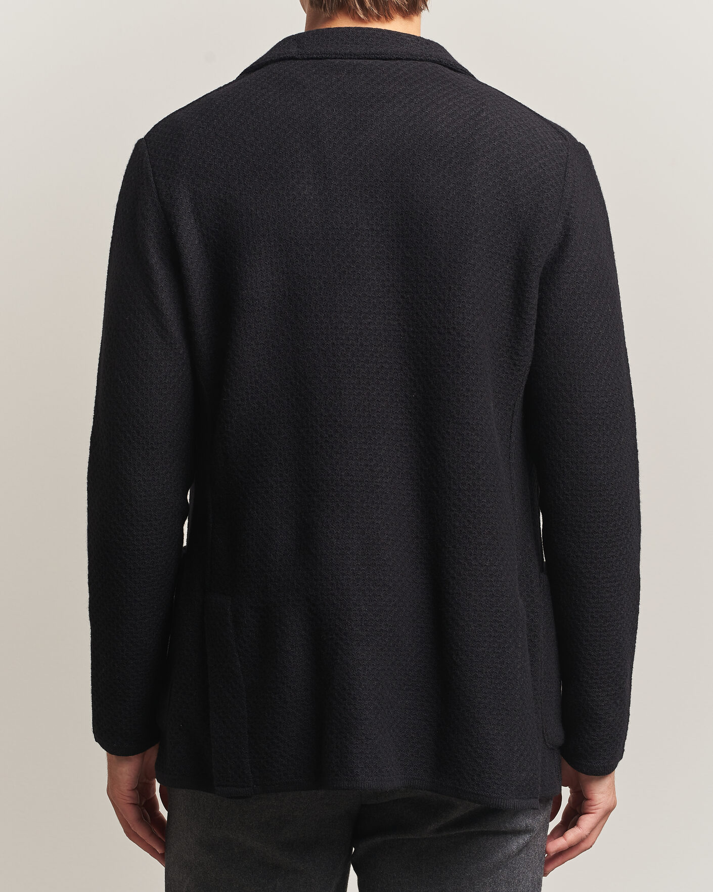Herren | Sakkos | Lardini | Knitted Structure Wool/Cashmere Blazer Black