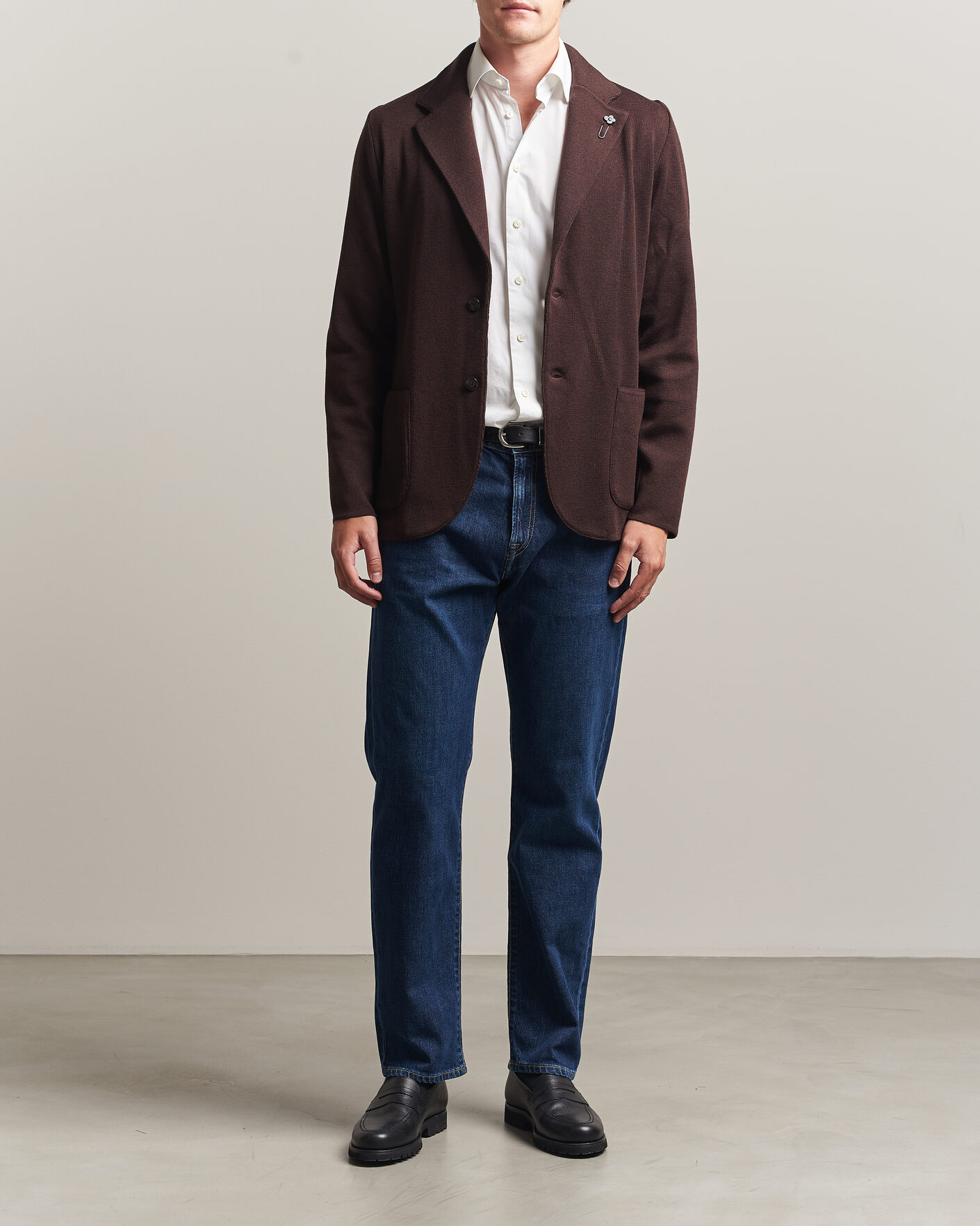 Herren | Sakkos | Lardini | Knitted Wool Blazer Brown