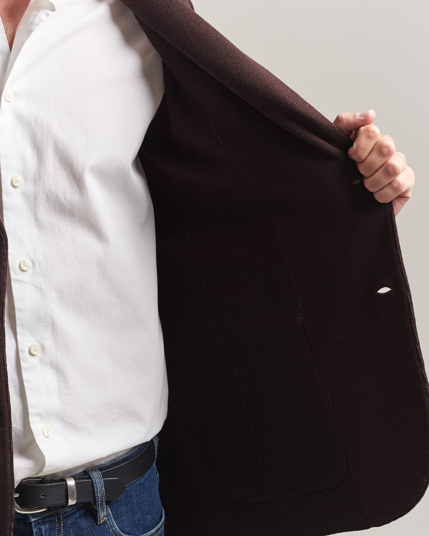 Herren | Sakkos | Lardini | Knitted Wool Blazer Brown