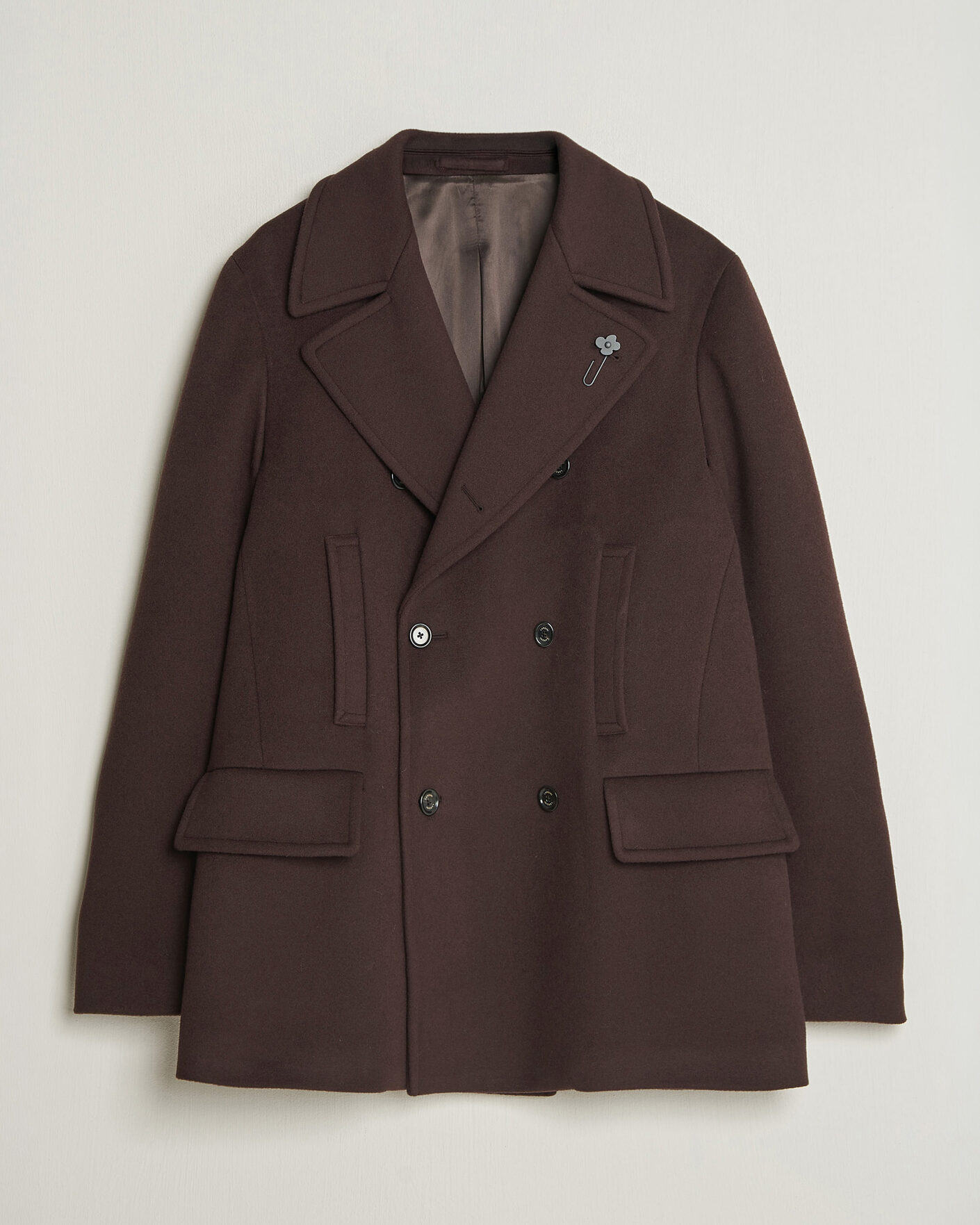 Herren | Jacken | Lardini | Wool Peacoat Brown