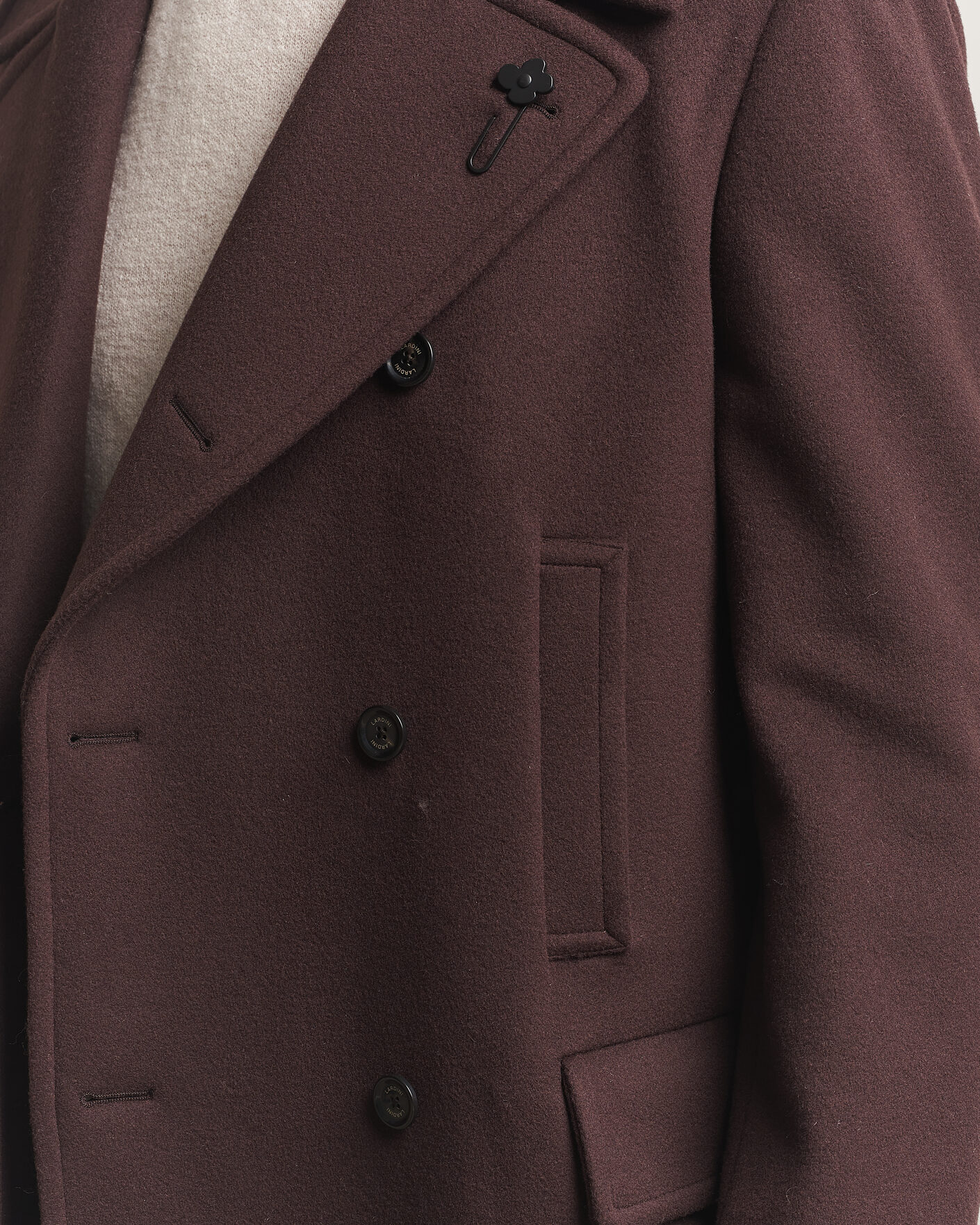 Herren | Jacken | Lardini | Wool Peacoat Brown