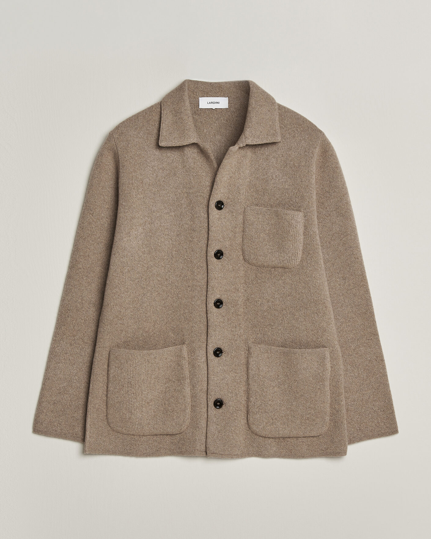 Herren | Pullover | Lardini | Knitted Cashmere Overshirt Light Brown