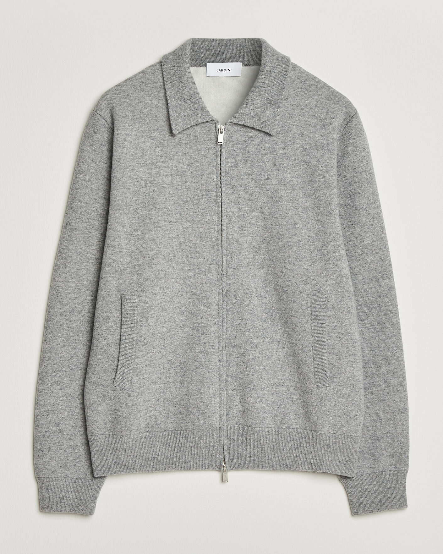 Herren | Jacken | Lardini | Knitted Wool Bomber Jacket Grey