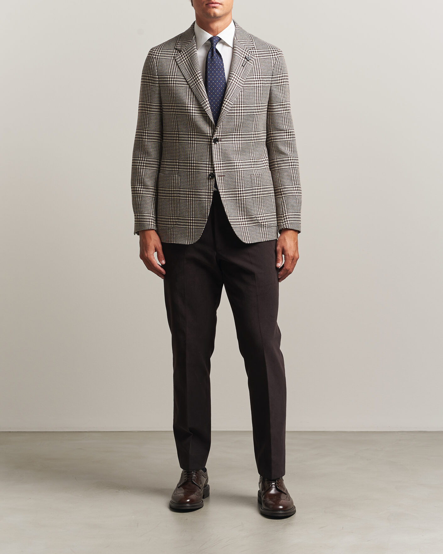 Herren | Sakkos | Lardini | Wool/Cashmere Checked Blazer Brown