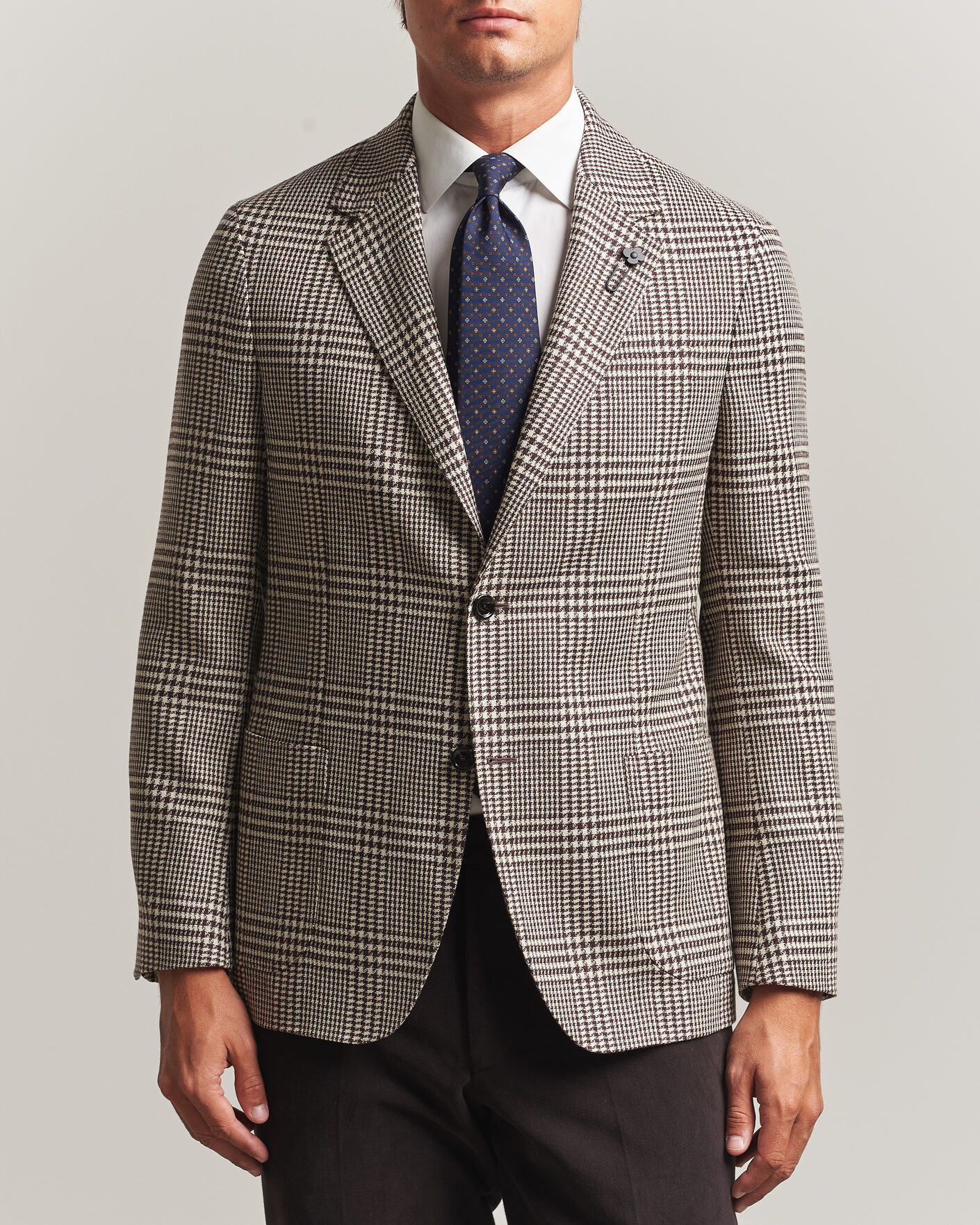 Herren | Sakkos | Lardini | Wool/Cashmere Checked Blazer Brown