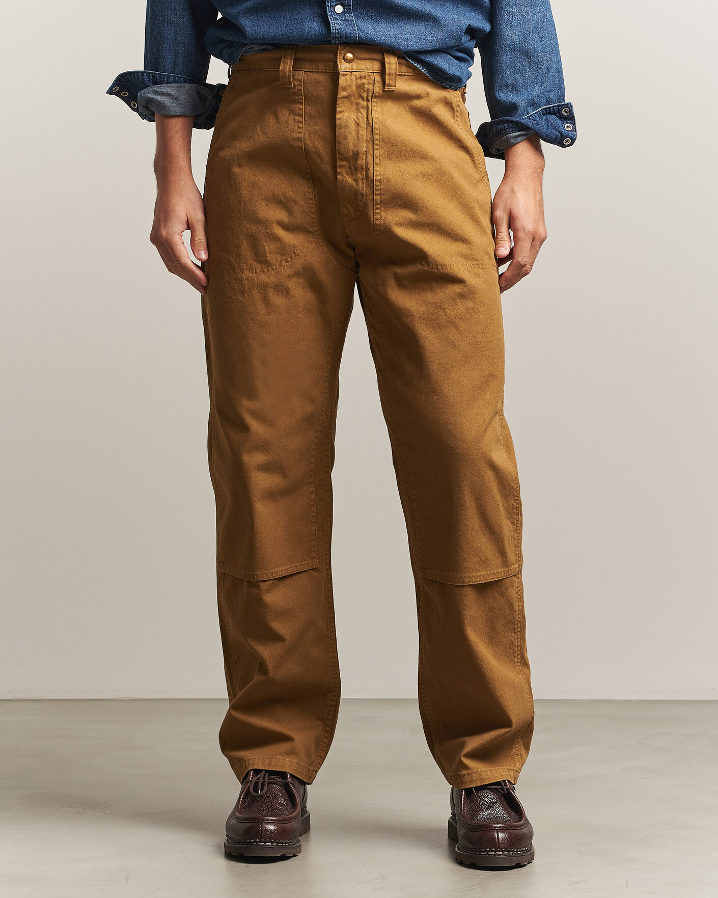 Herren | Hosen | orSlow | Double Knee Work Trousers Brown