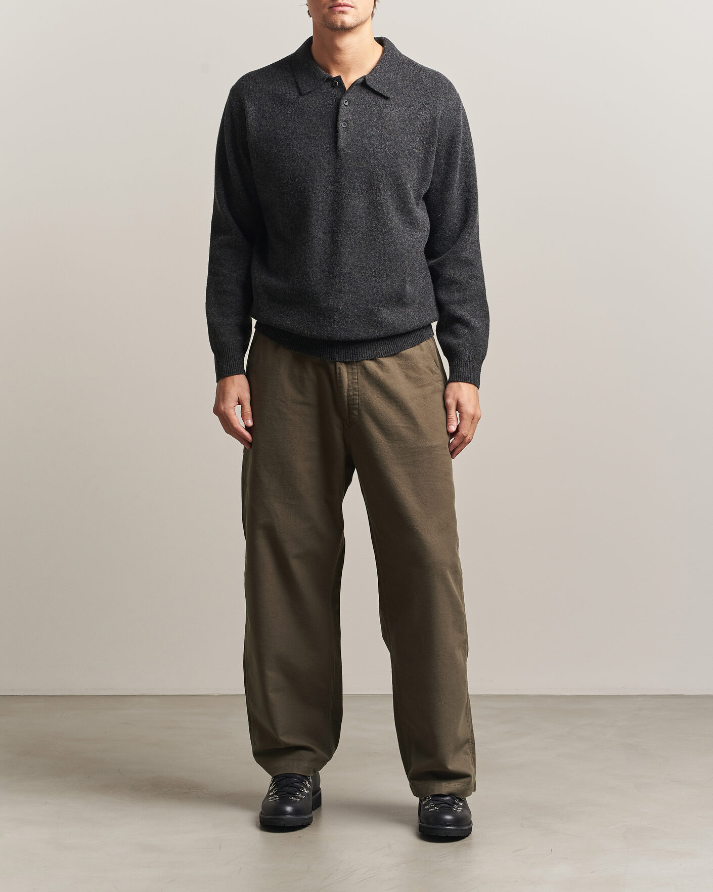 Herren | Hosen | orSlow | Wide Fit New Yorker Brushed Trousers Moss Gray