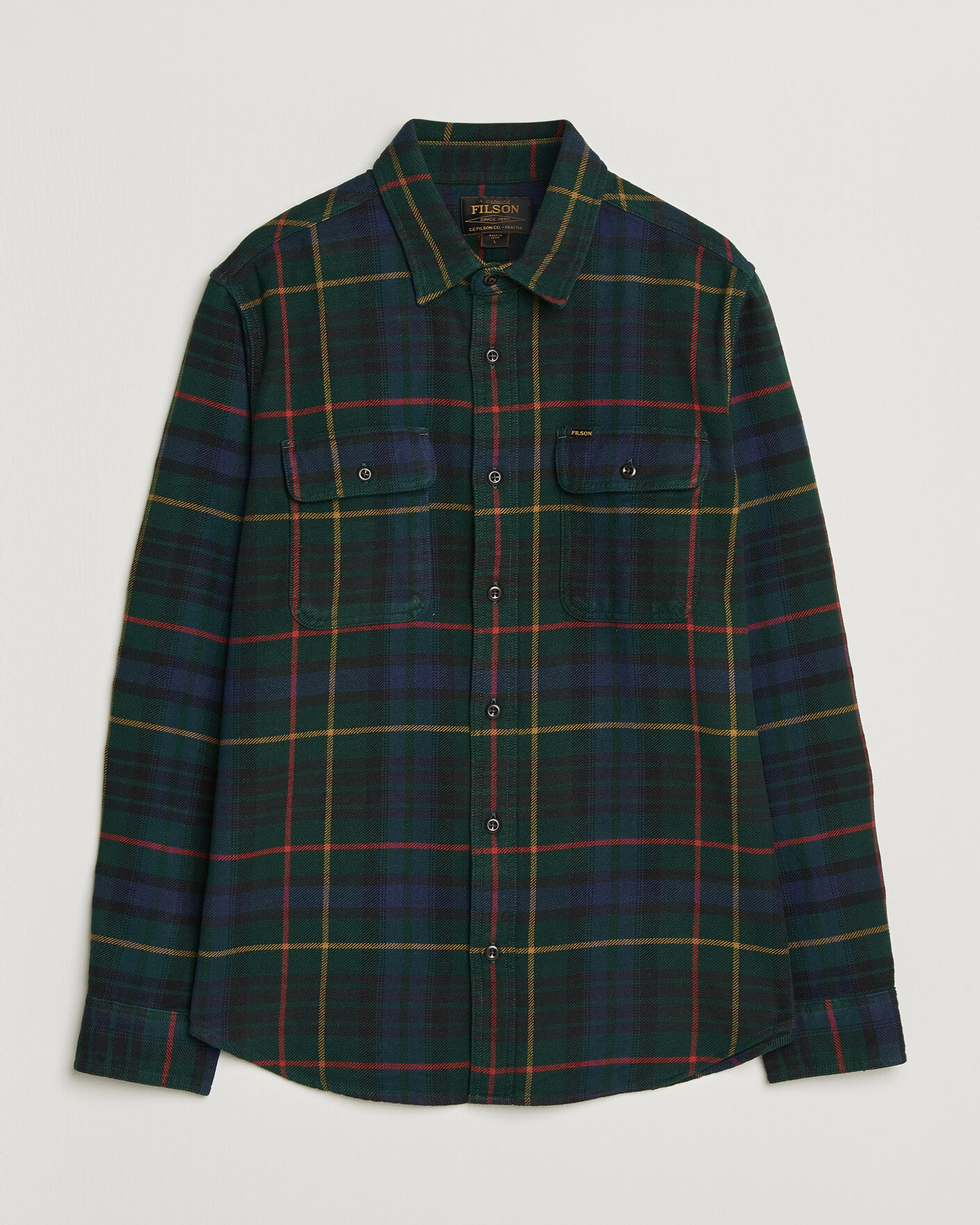 Herren | Hemden | Filson | Vintage Flannel Work Shirt Green/Navy