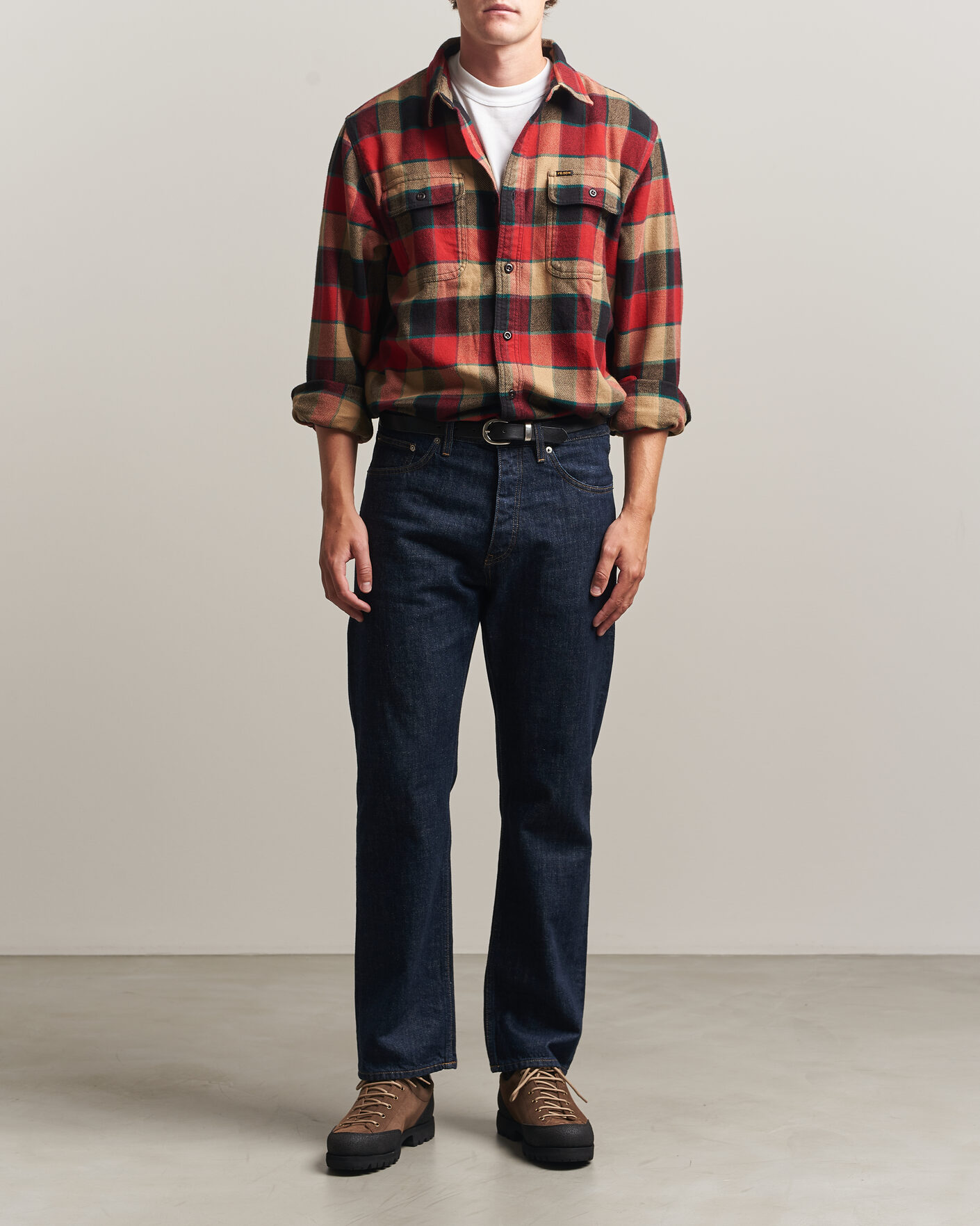 Herren | Hemden | Filson | Vintage Flannel Work Shirt Red/Cream