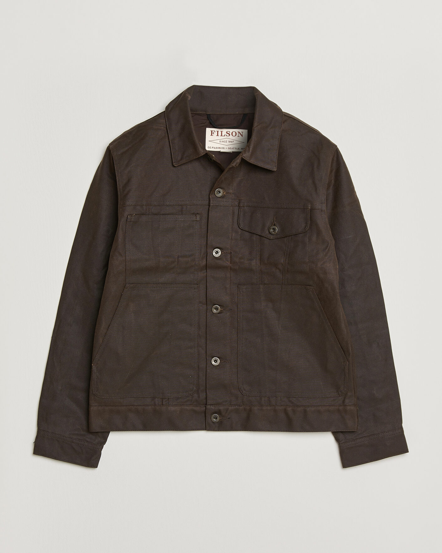 Herren | Jacken | Filson | Short Lined Tin Cloth Cruiser Dark Brown