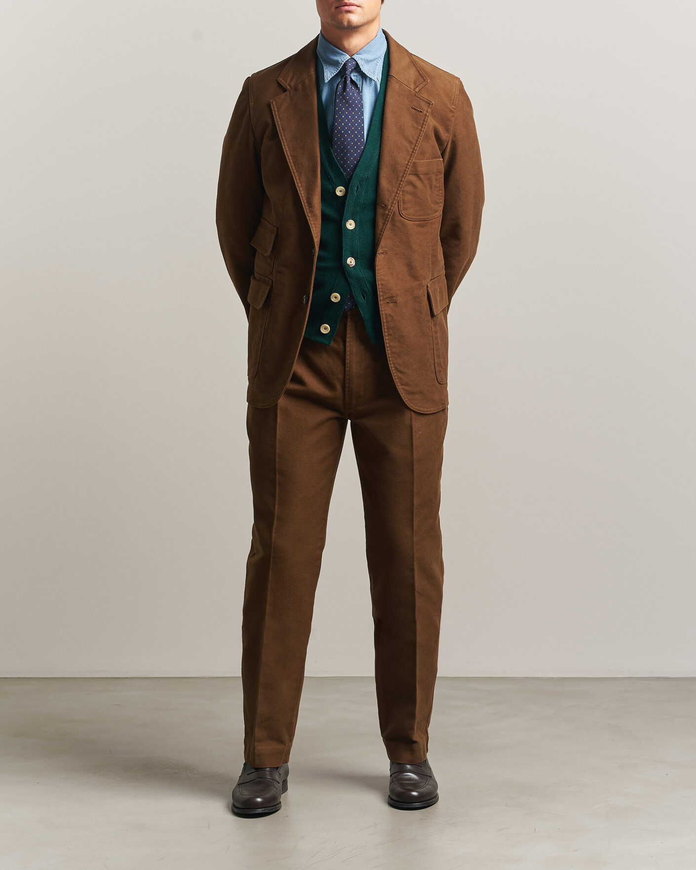 Herren | Sakkos | Drake's | MKIV Japanese Moleskin Games Blazer Brown