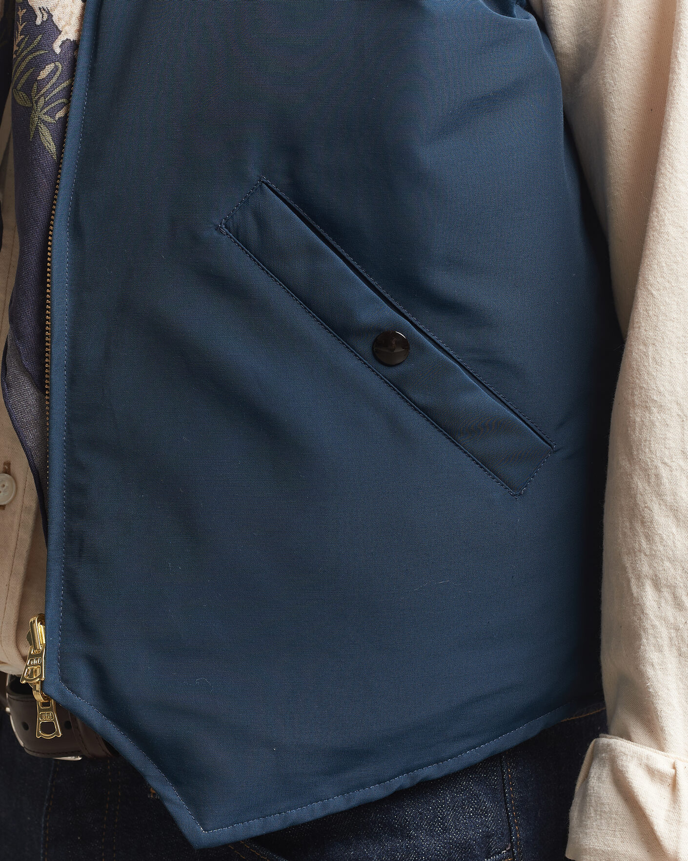Herren | Westen | Drake's | Reversible Down Vest Petrol/Ecru