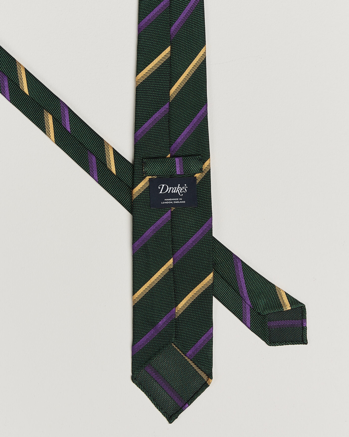 Herren | Krawatten | Drake's | Multistripe Grenadine Silk Tie Green/Yellow/Purple