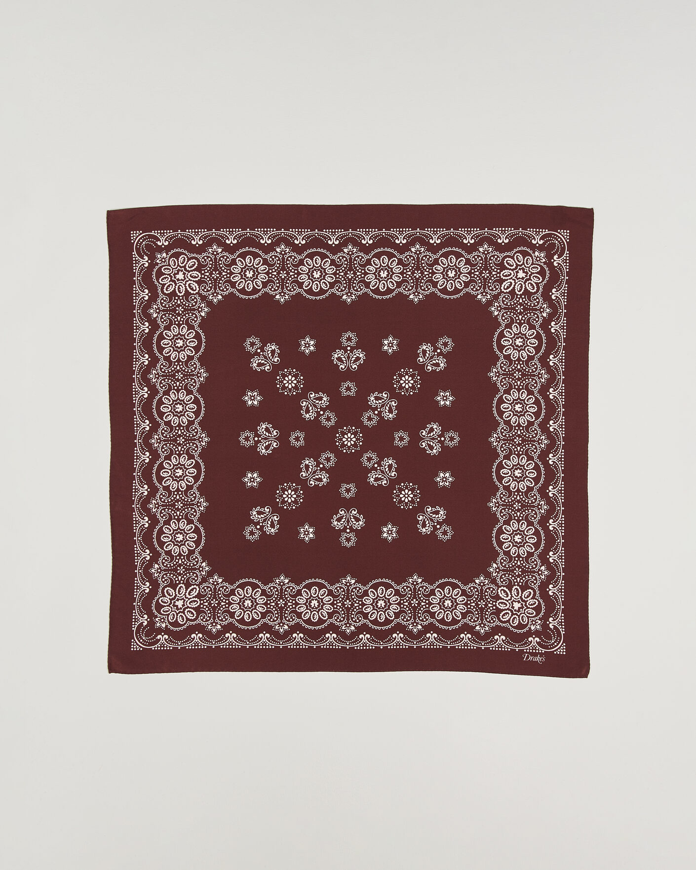 Herren | Tücher | Drake's | Traditional Silk Bandana Burgundy