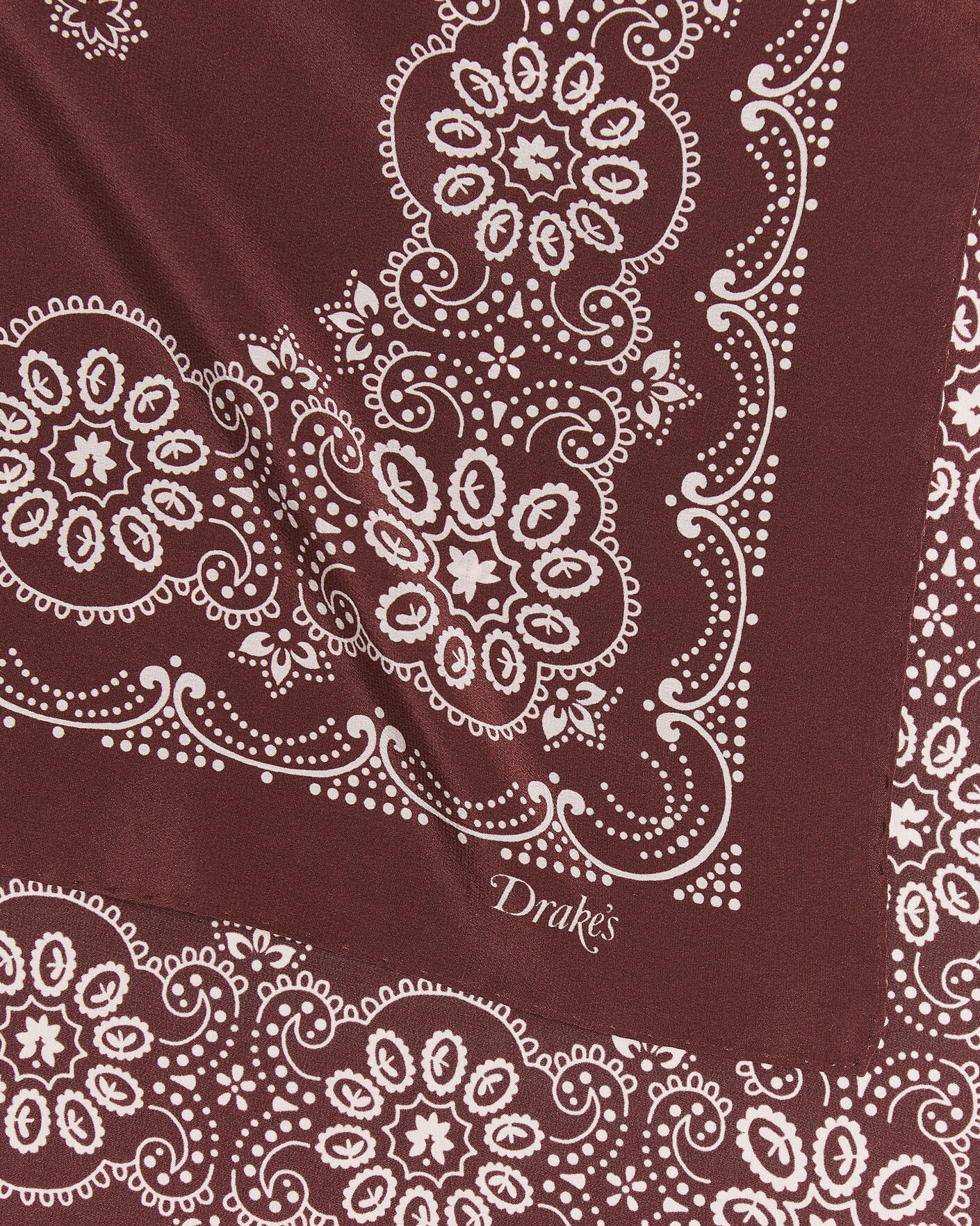 Herren | Tücher | Drake's | Traditional Silk Bandana Burgundy