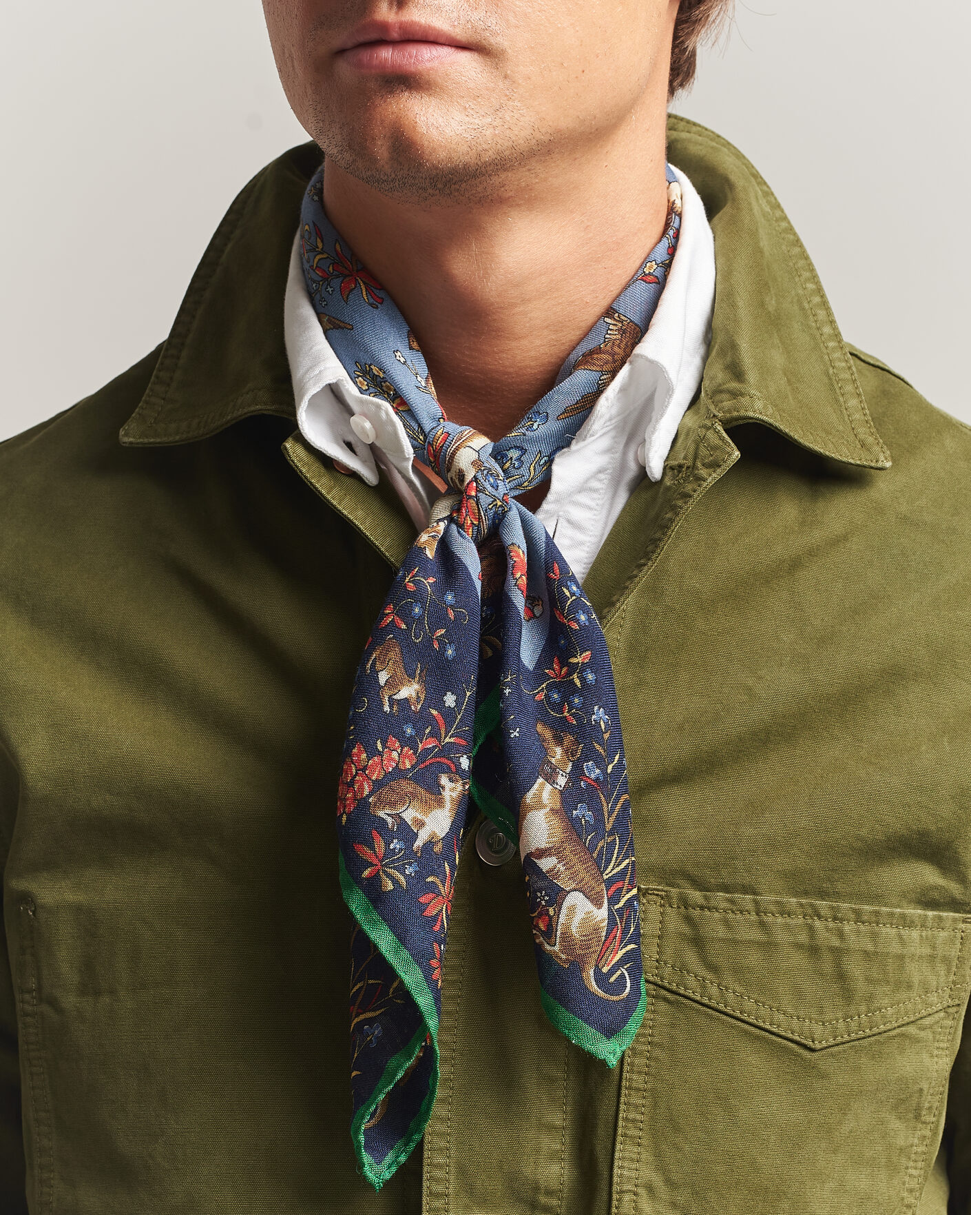 Herren | Tücher | Drake's | Unicorn Tapestry Wool/Silk Bandana Navy
