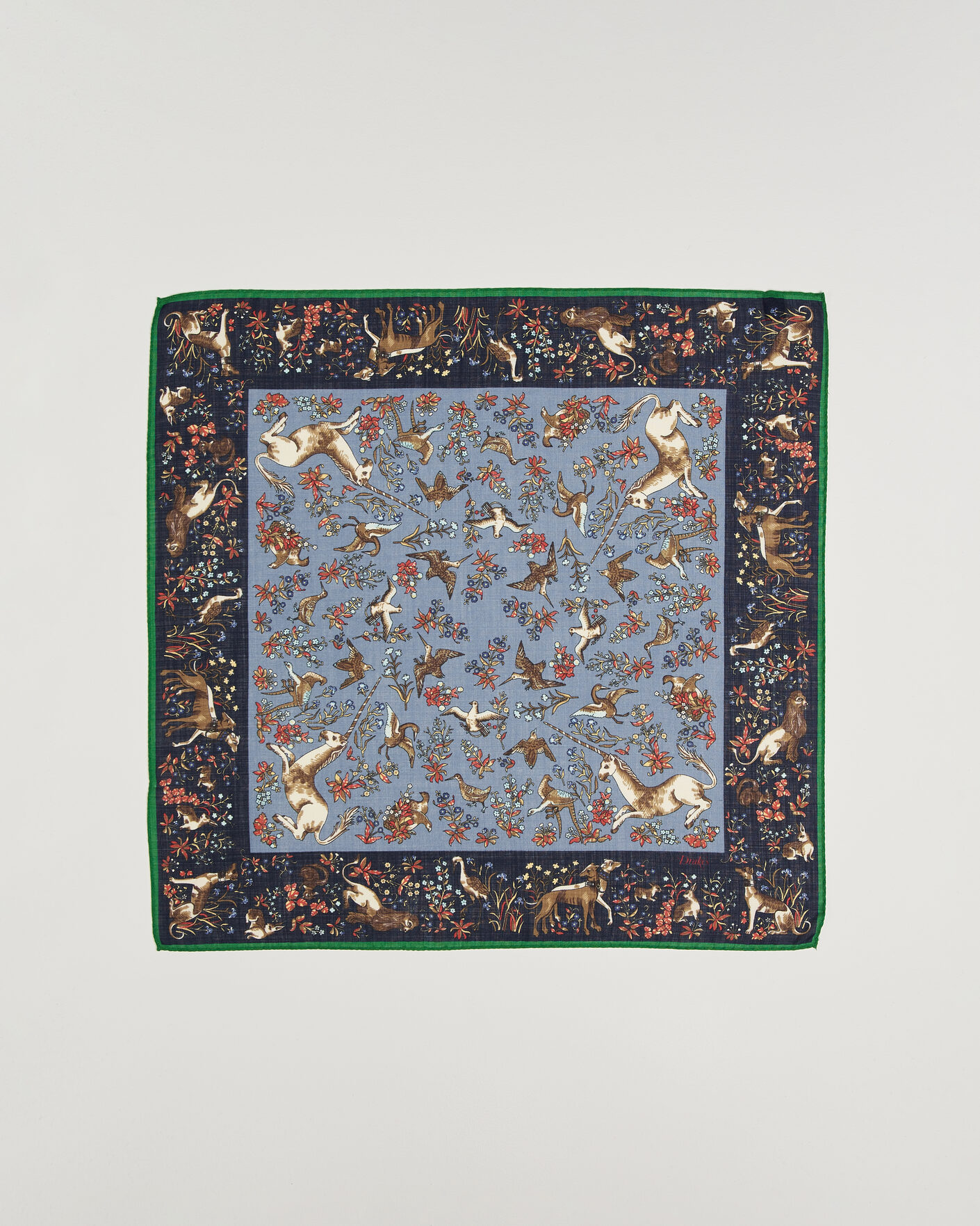 Herren | Tücher | Drake's | Unicorn Tapestry Wool/Silk Bandana Navy