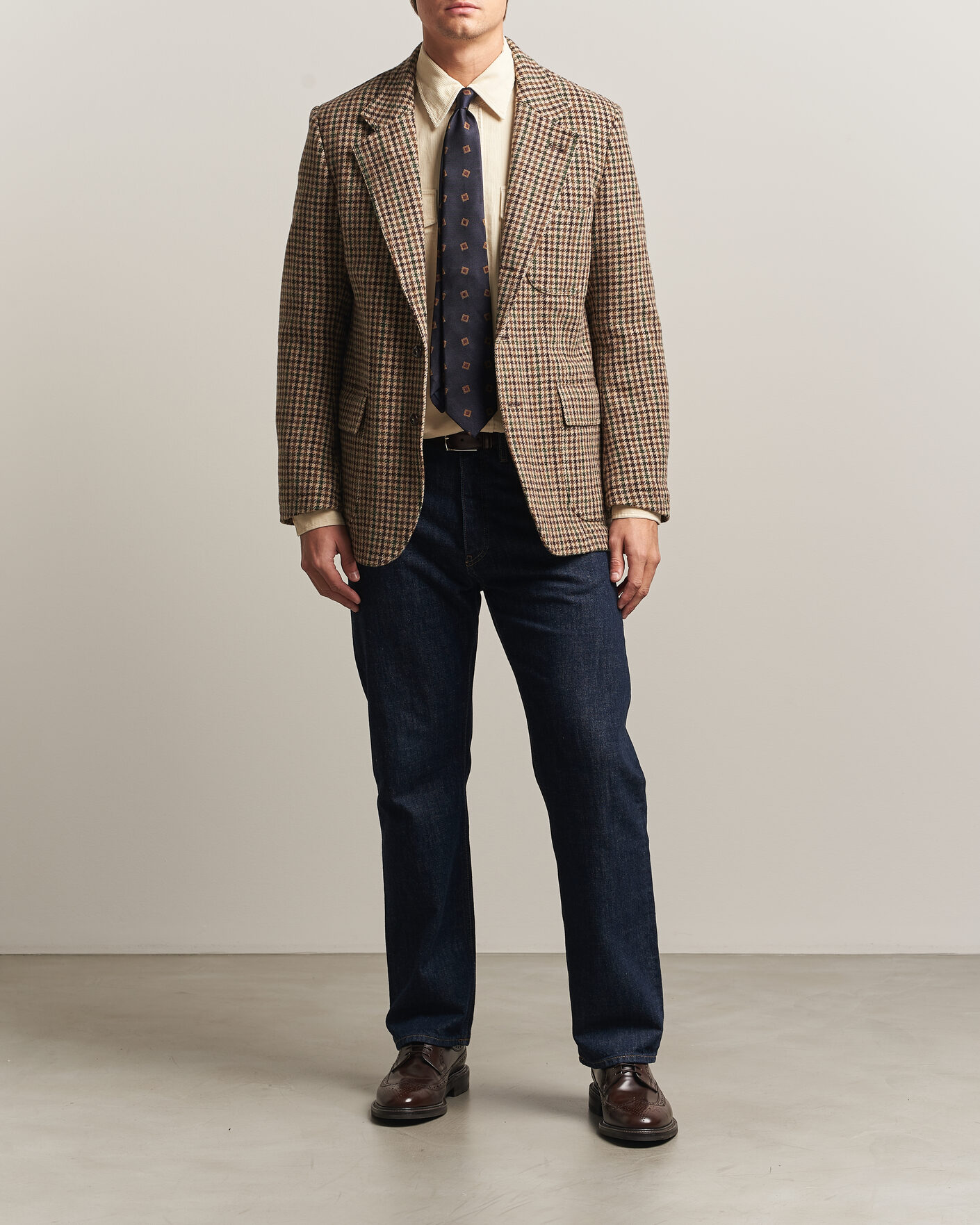 Herren | Sakkos | Drake's | MKVII Tweed Houndcheck Games Blazer Brown