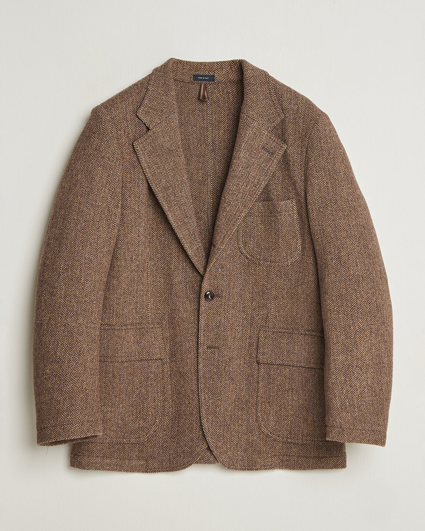 Herren | Sakkos | Drake's | MKVII Tweed Herringbone Games Blazer Brown