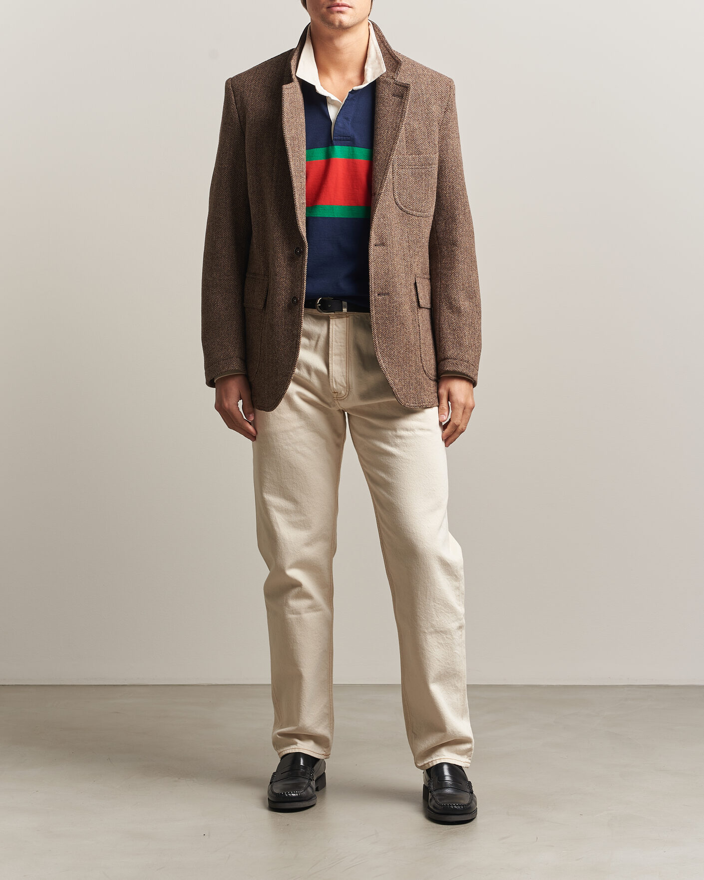 Herren | Sakkos | Drake's | MKVII Tweed Herringbone Games Blazer Brown