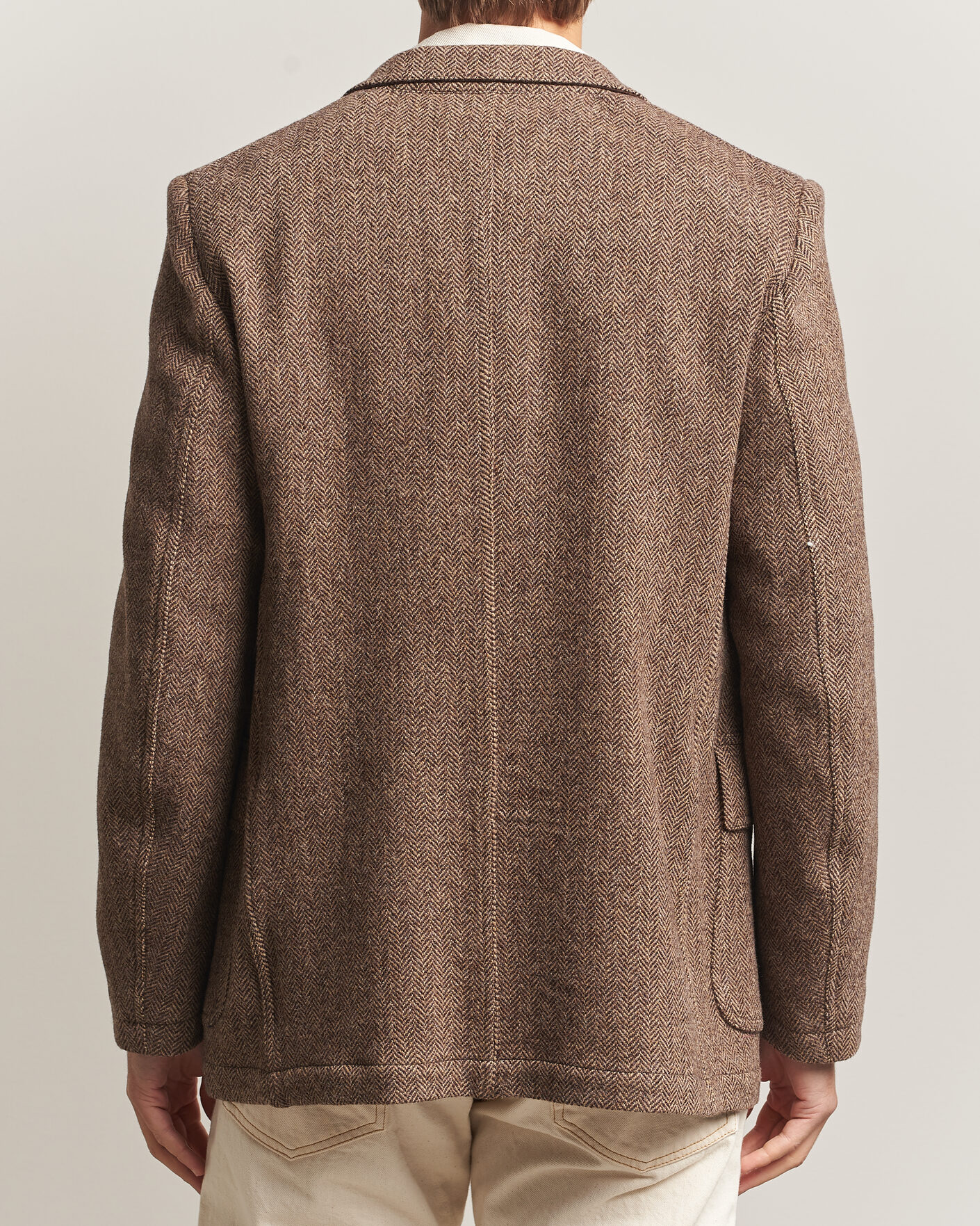 Herren | Sakkos | Drake's | MKVII Tweed Herringbone Games Blazer Brown