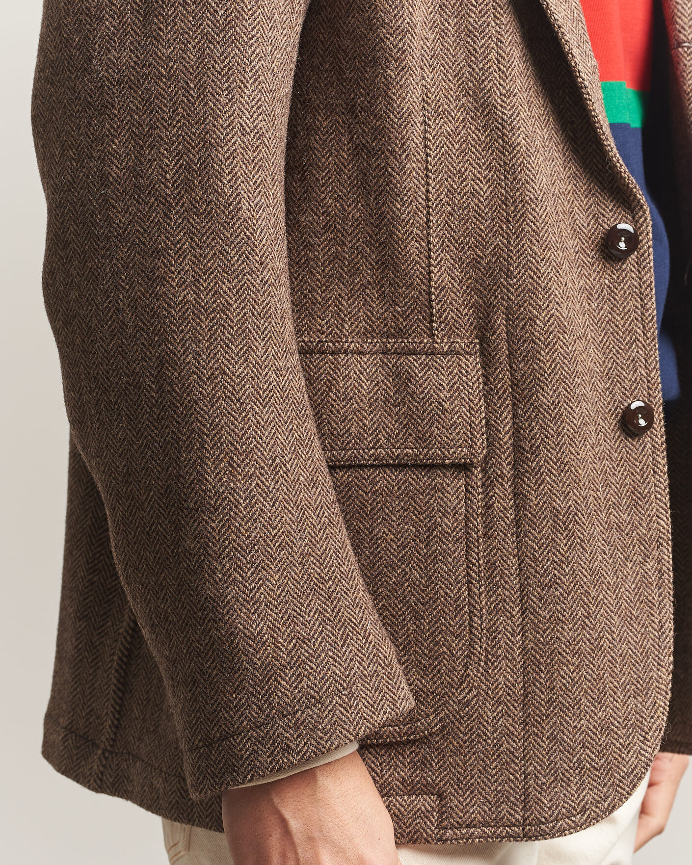 Herren | Sakkos | Drake's | MKVII Tweed Herringbone Games Blazer Brown