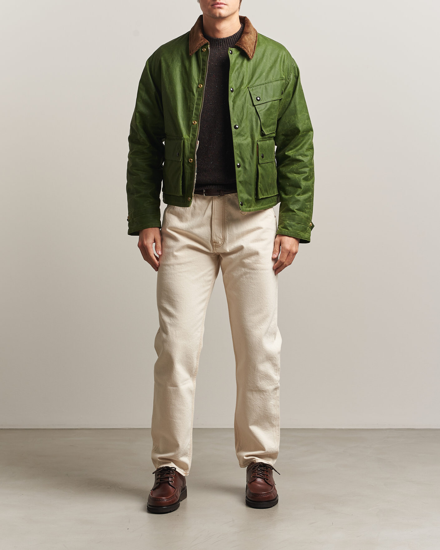 Herren | Jacken | Drake's | Waxed Wader Jacket Lemongrass