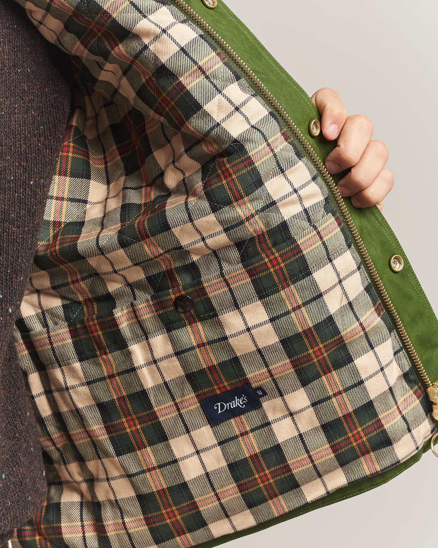 Herren | Jacken | Drake's | Waxed Wader Jacket Lemongrass