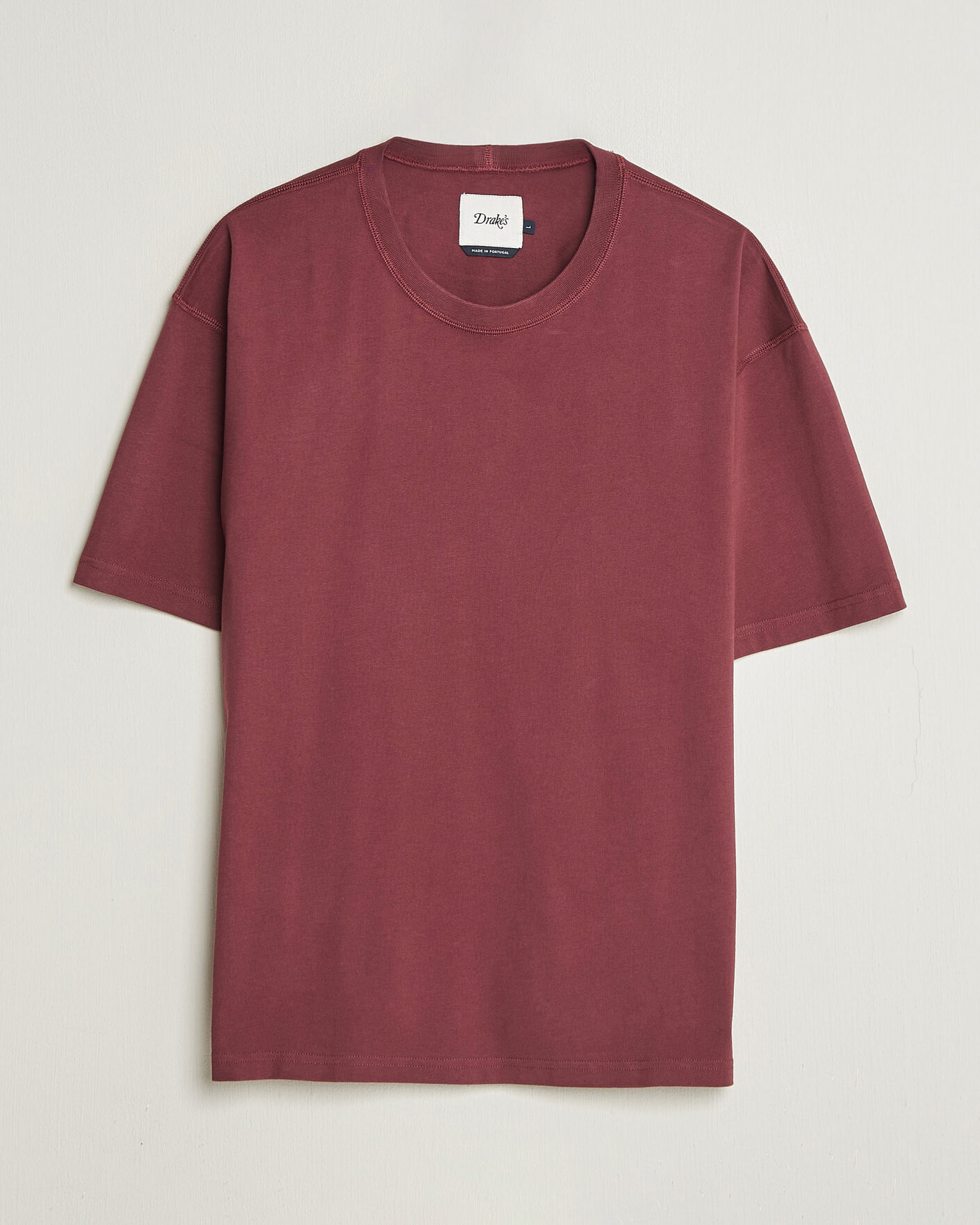 Herren | T-Shirts | Drake's | O´Clock Back Print Hiking T-Shirt Dark Plum