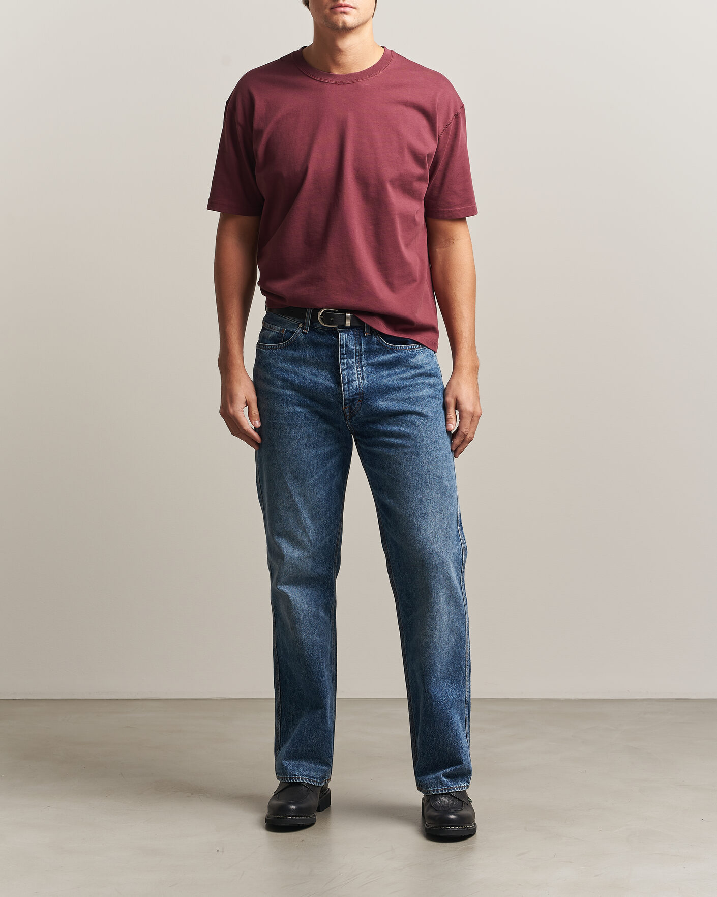 Herren | T-Shirts | Drake's | O´Clock Back Print Hiking T-Shirt Dark Plum