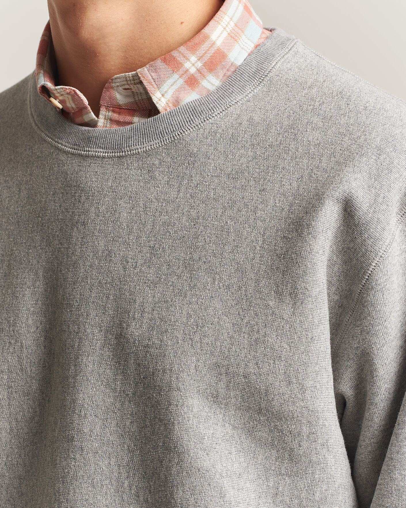 Herren | Pullover | Drake's | Reverse Weave Crewneck Sweatshirt Grey