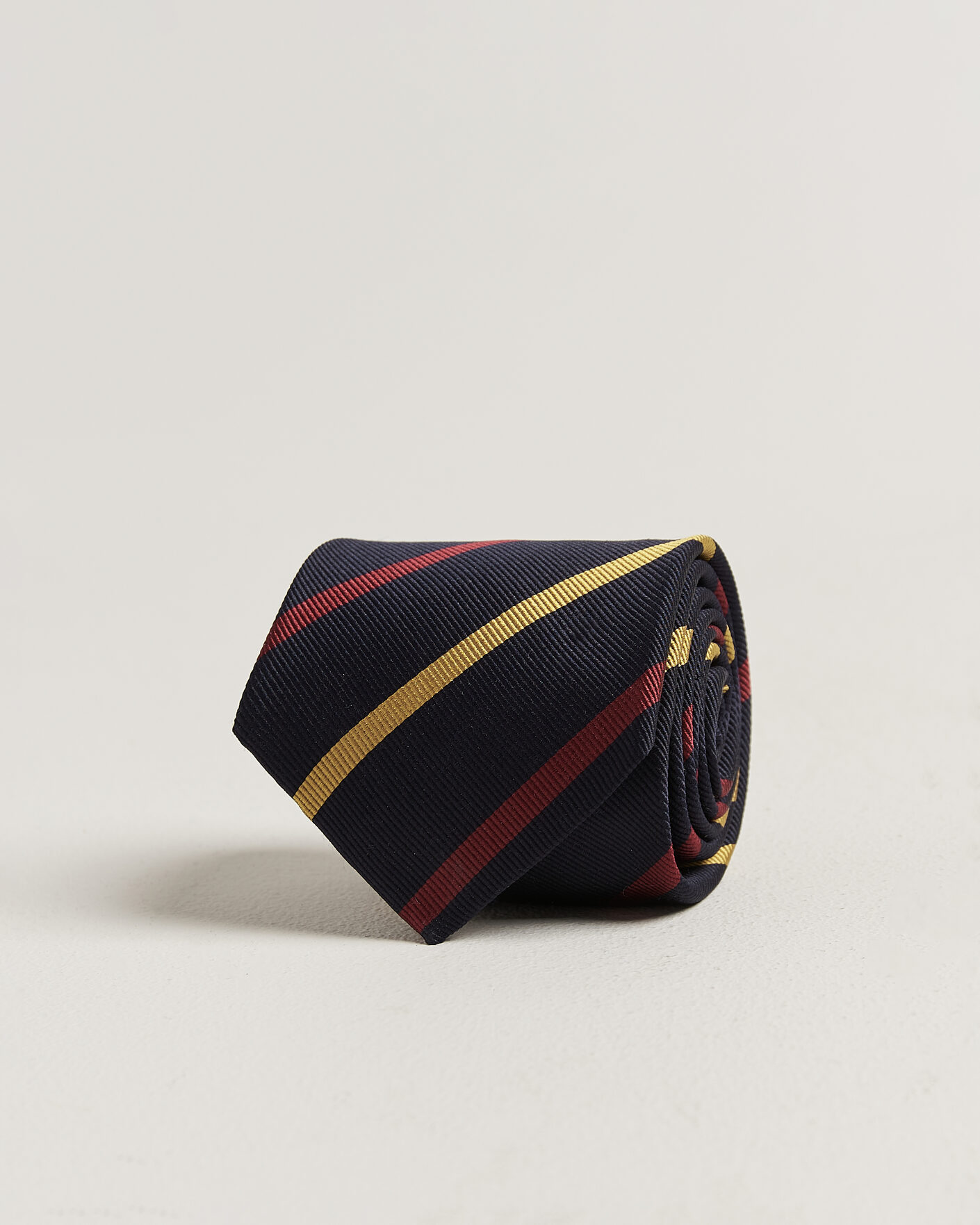 Herren | Krawatten | Drake's | Line Stripe Super Reppe Tie Navy/Red/Yellow