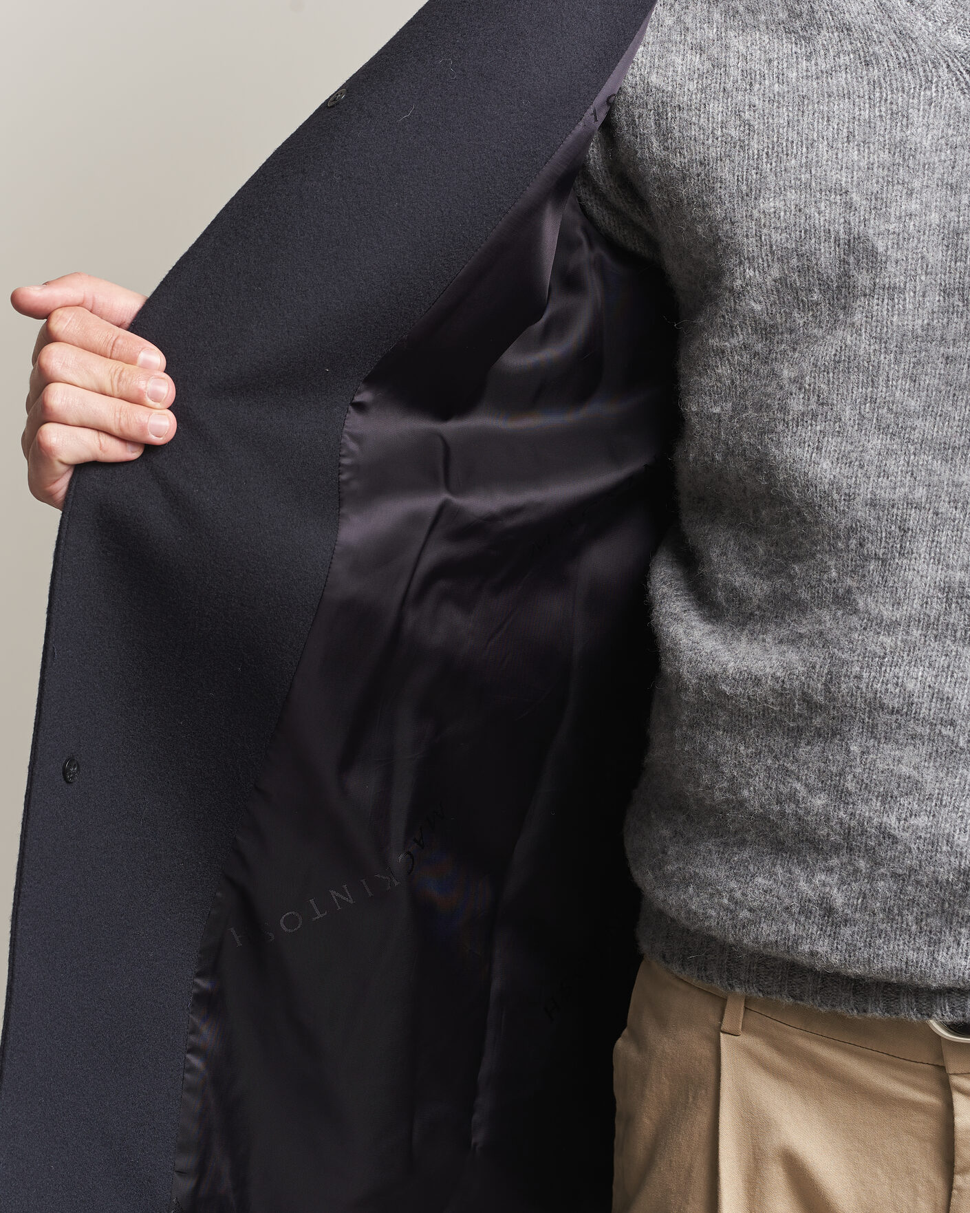 Herren | Jacken | Mackintosh | Dunkeld Wool/Cashmere Coat Navy