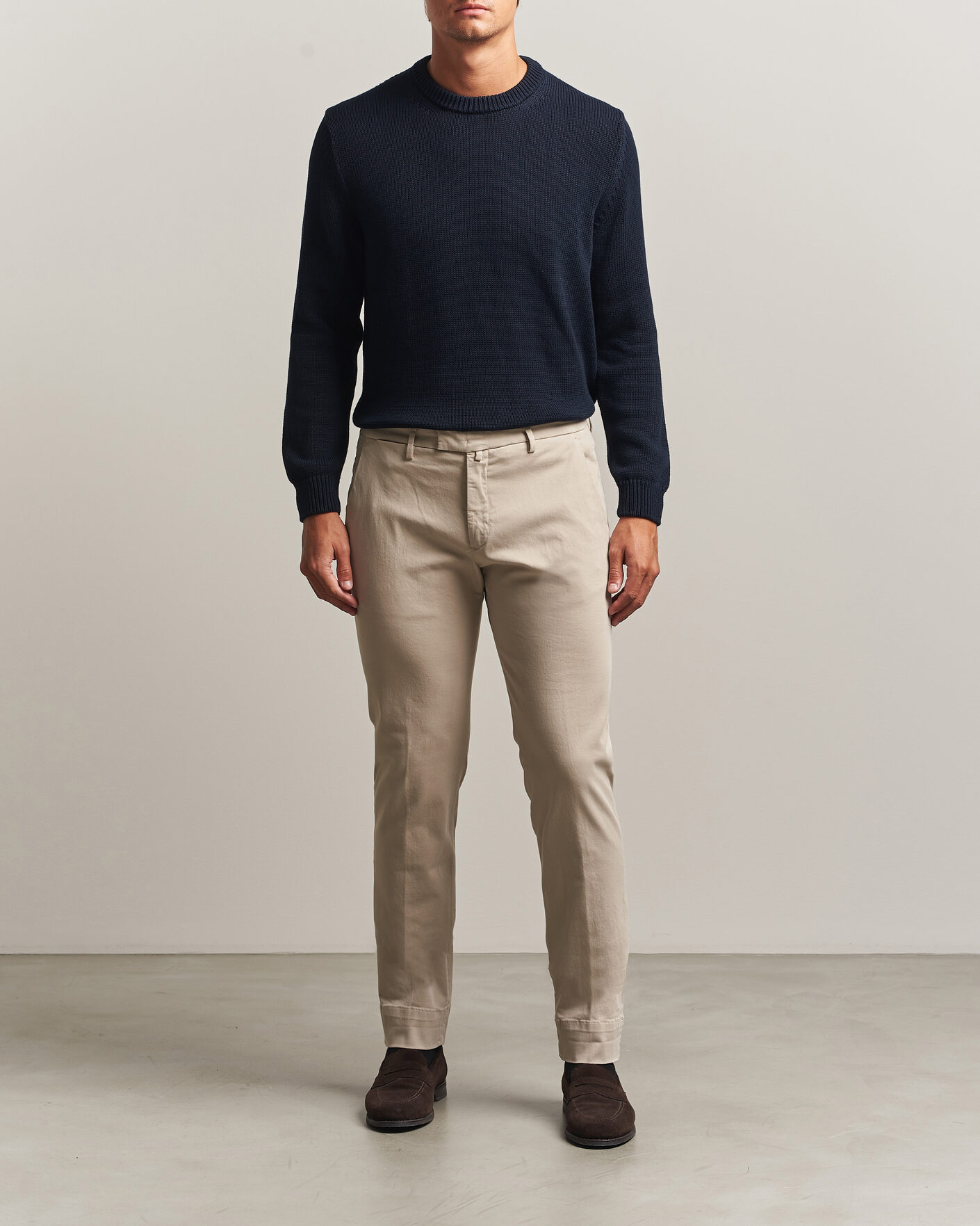 Herren | Hosen | Briglia 1949 | Slim Fit Cotton Stretch Trousers Beige