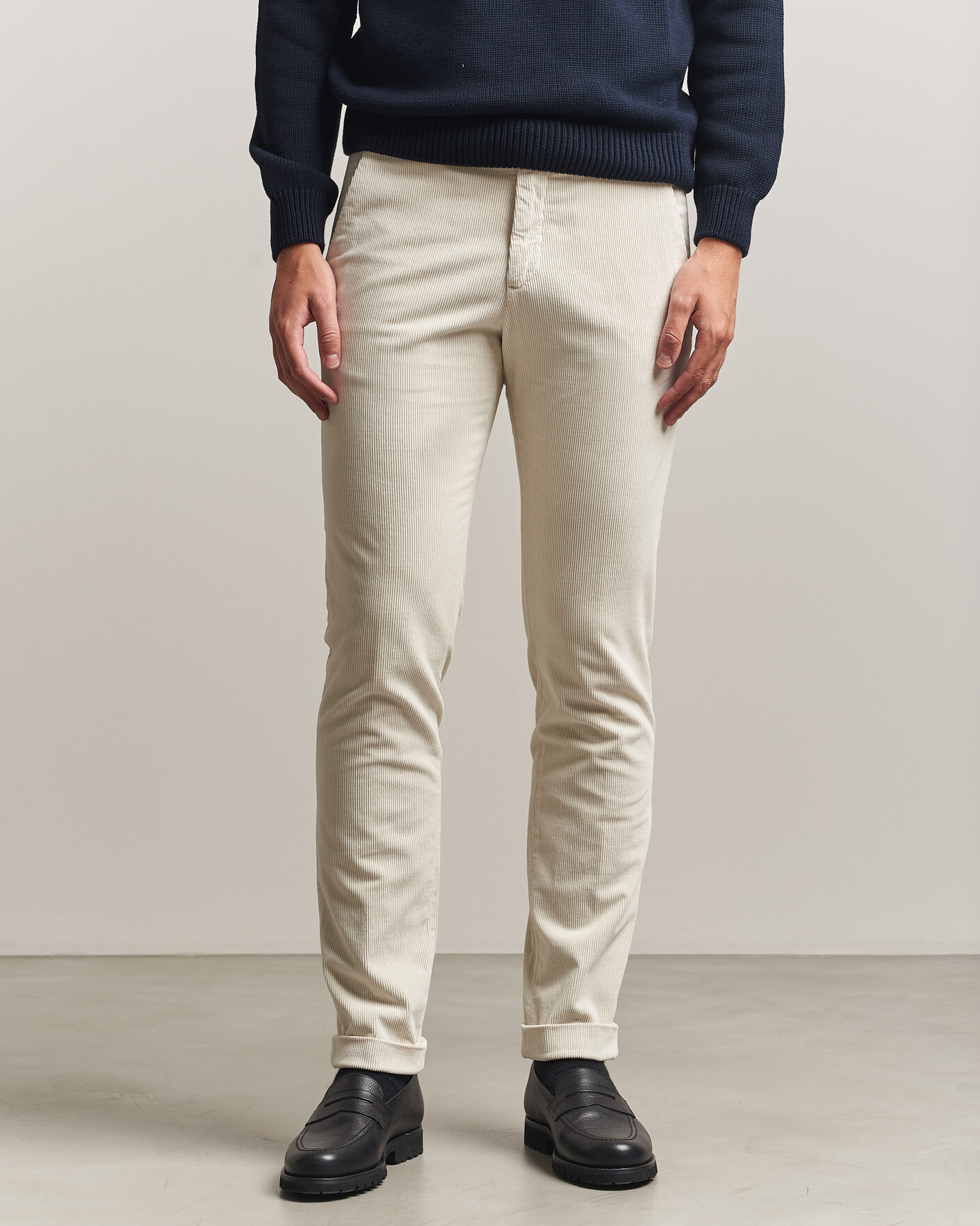 Herren | Hosen | Briglia 1949 | Slim Fit Corduroy Trousers Off White