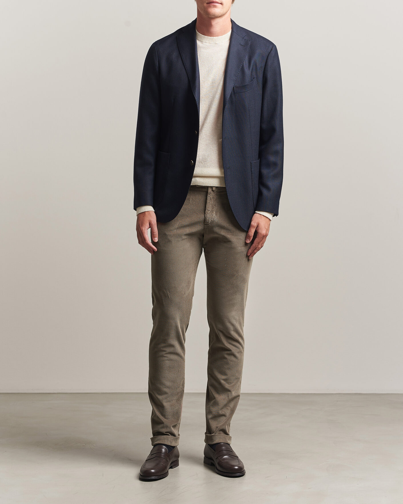 Herren | Hosen | Briglia 1949 | Slim Fit Corduroy Trousers Taupe
