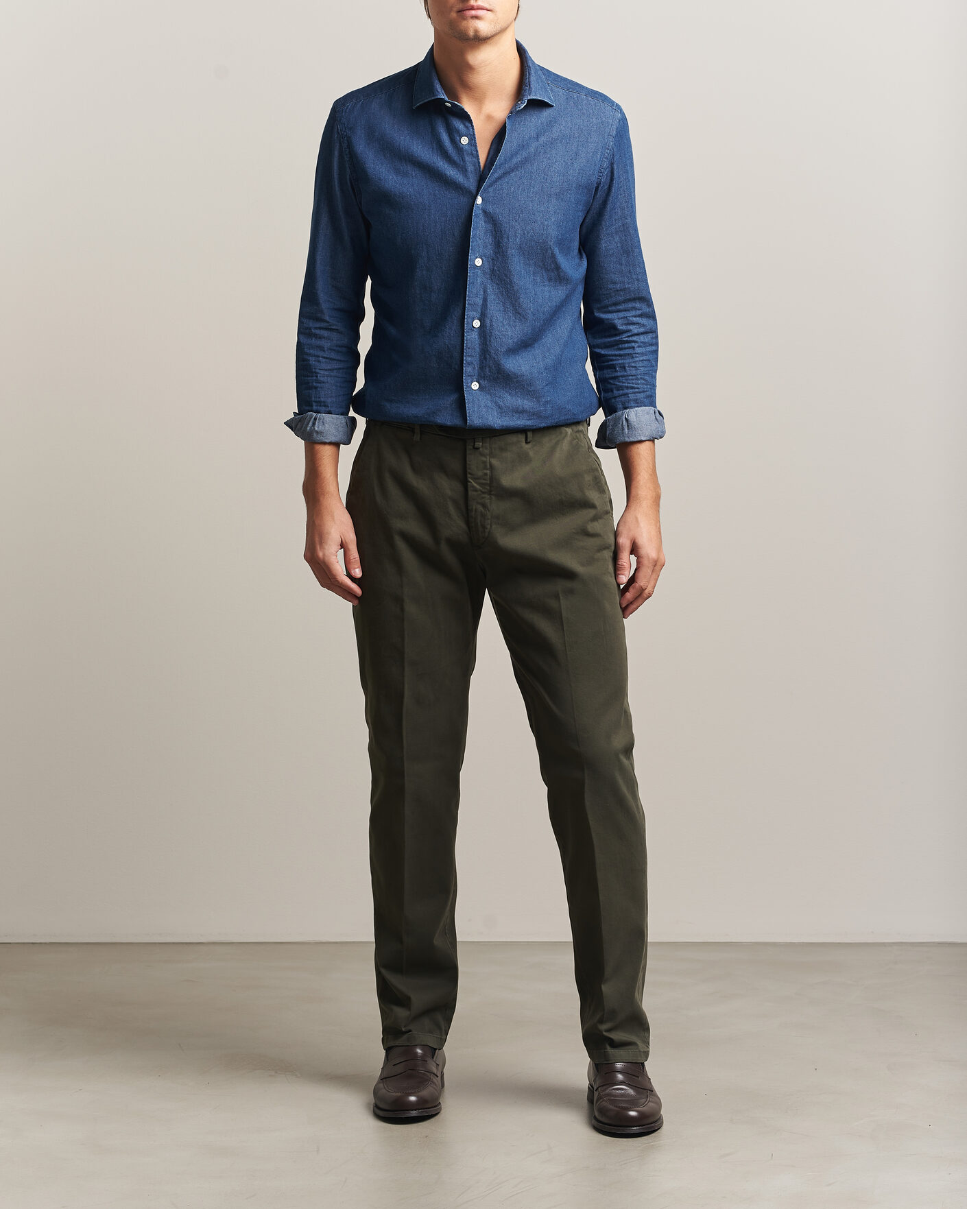 Herren | Hosen | Briglia 1949 | Soho Tailored Easy Fit Chino Olive