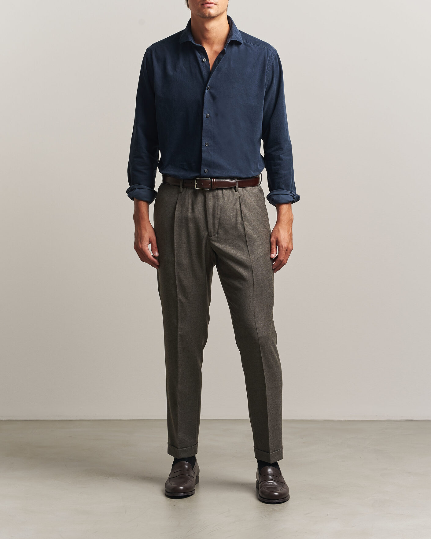 Herren | Hosen | Briglia 1949 | Isola Stretch Flannel Trousers Brown