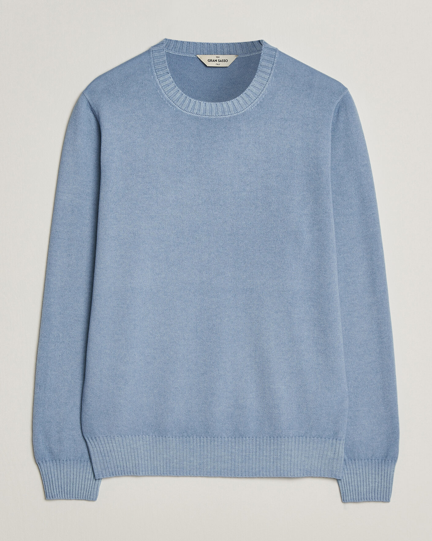 Herren | Pullover | Gran Sasso | Wool/Cashmere Washed Crew Neck Blue Melange