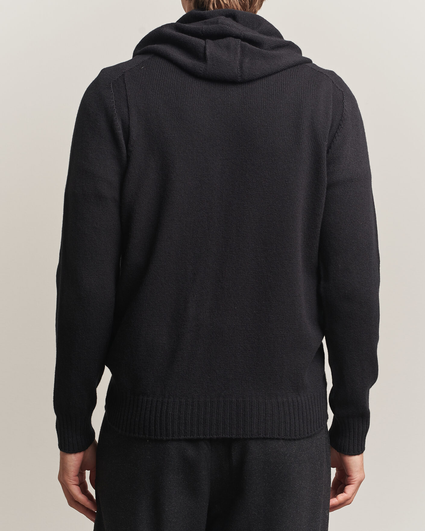 Herren | Pullover | Gran Sasso | Full Zip Wool Hoodie Black